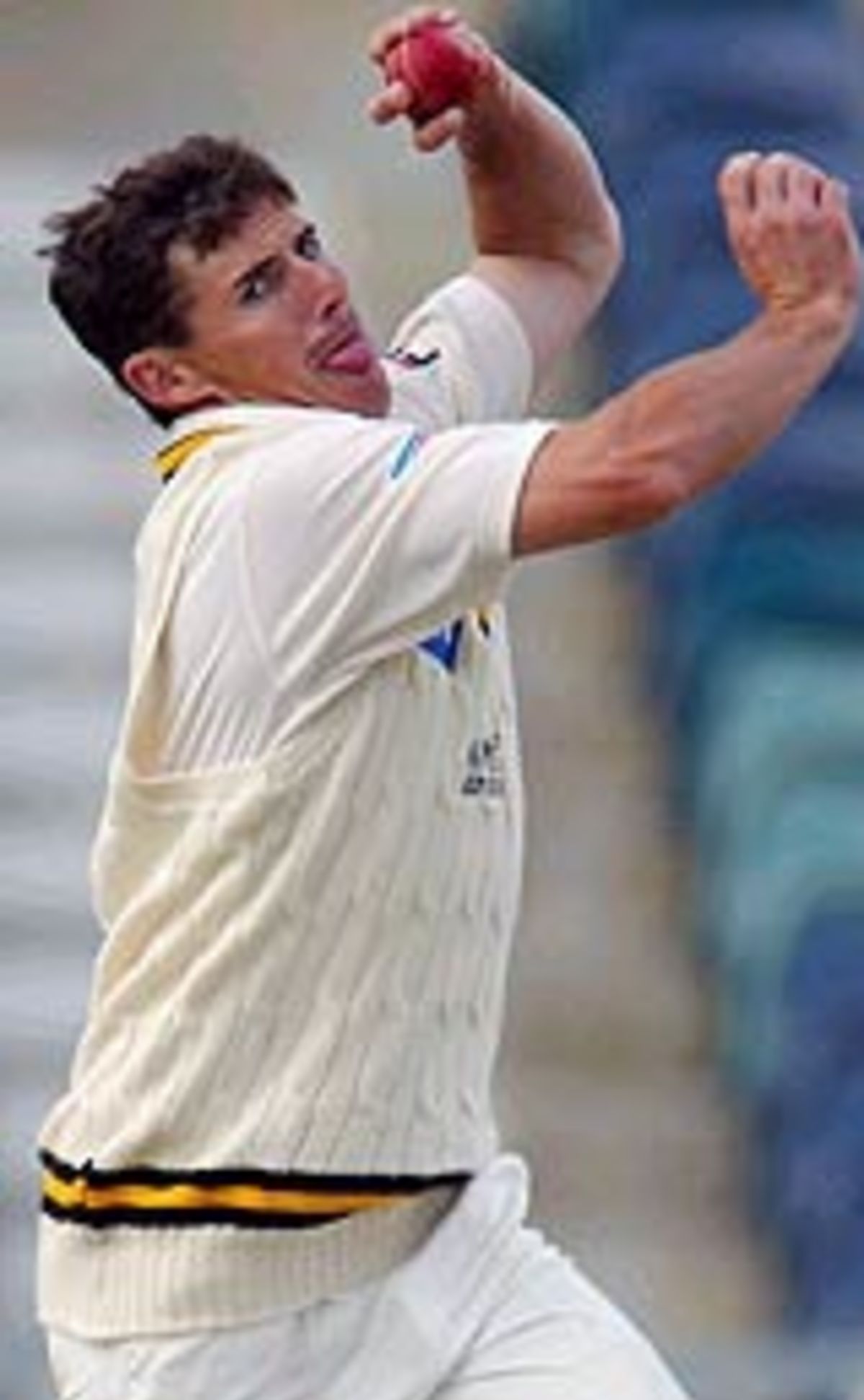 Michael Slater falls to the ground