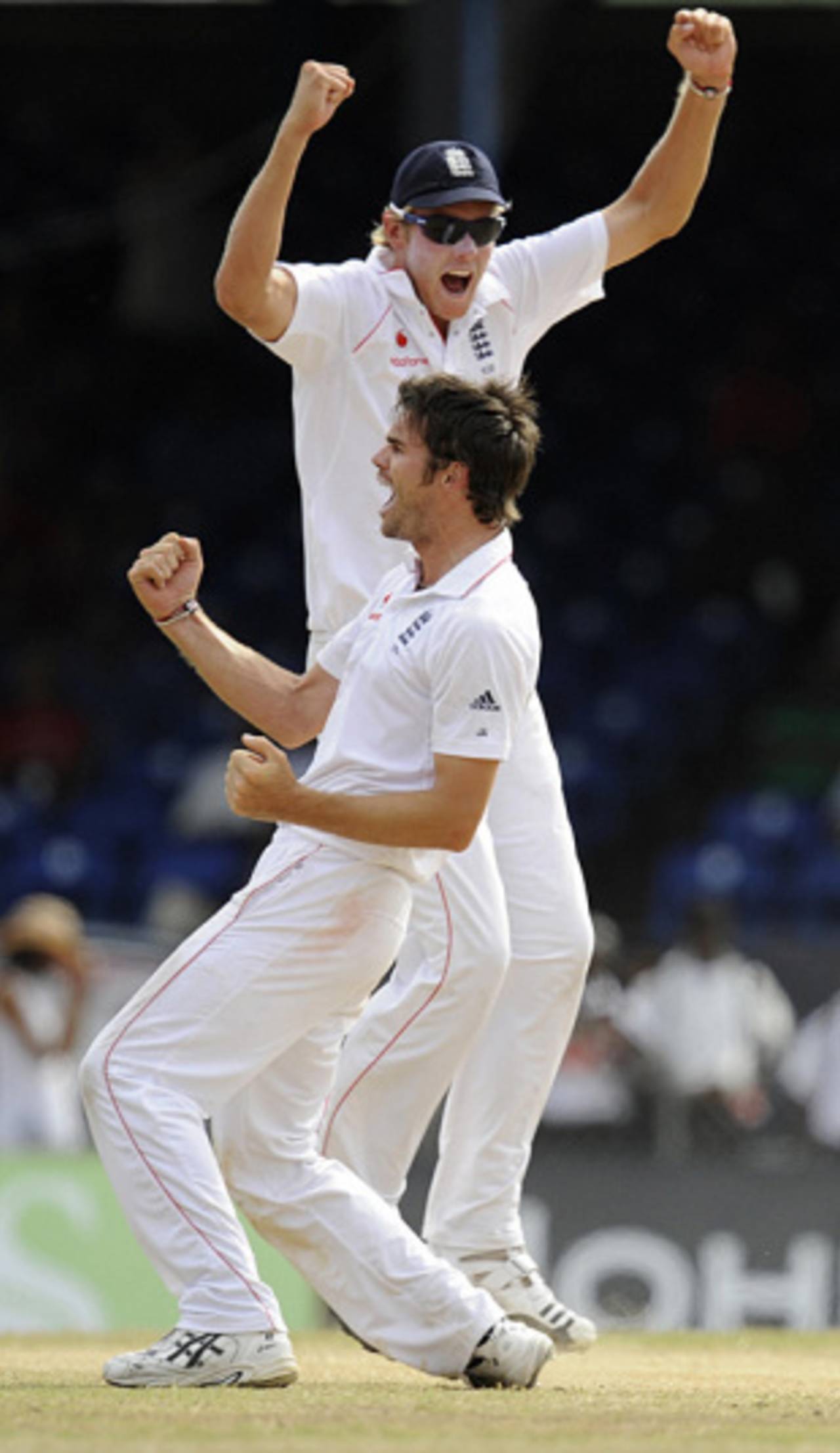 James Anderson is ecstatic after trapping Brendan Nash lbw, West Indies v England, 5th Test, Trinidad, March 10, 2009