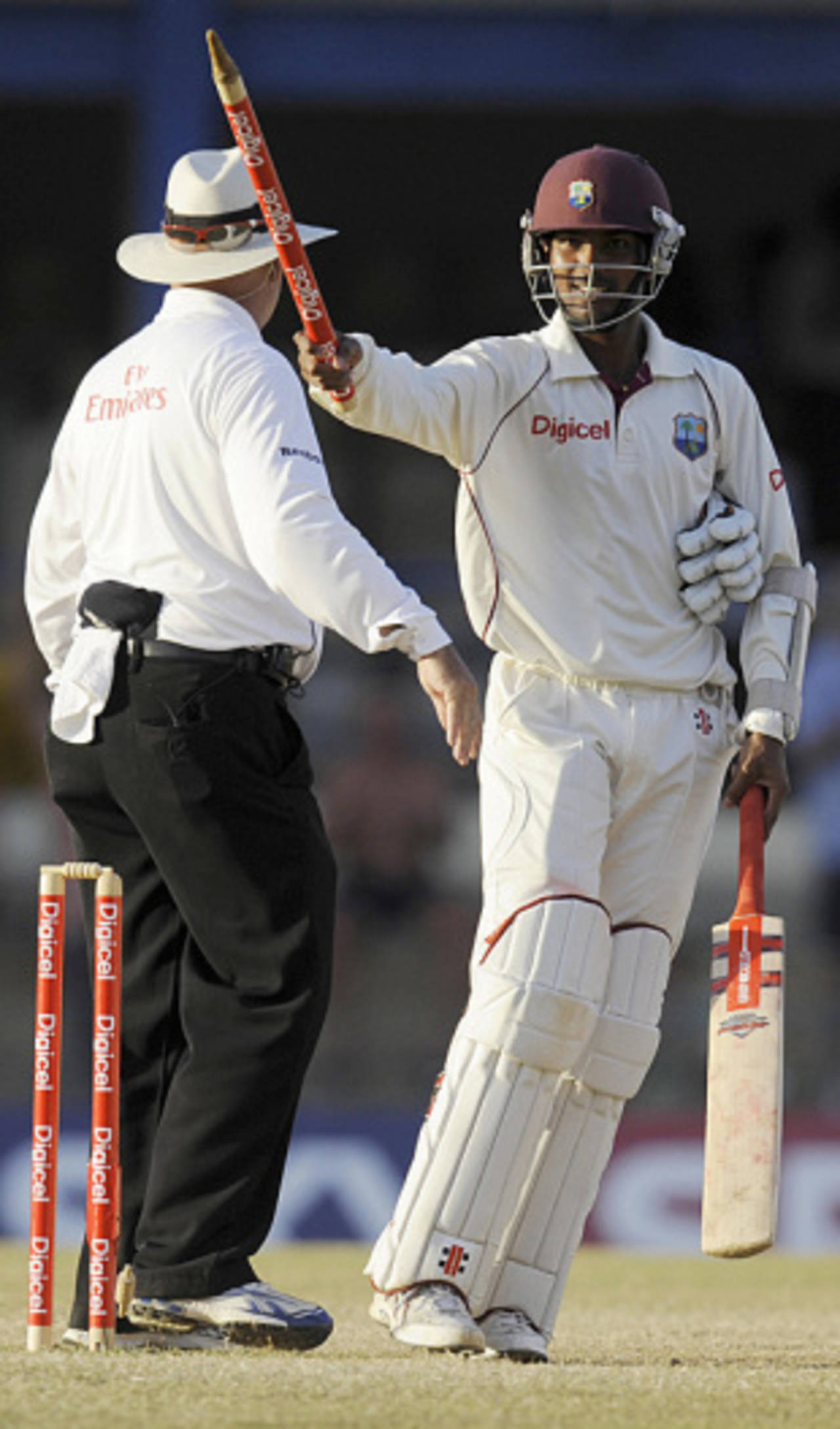 Denesh Ramdin grabs a stump and celebrates West Indies' series win, West Indies v England, 5th Test, Trinidad, March 10, 2009