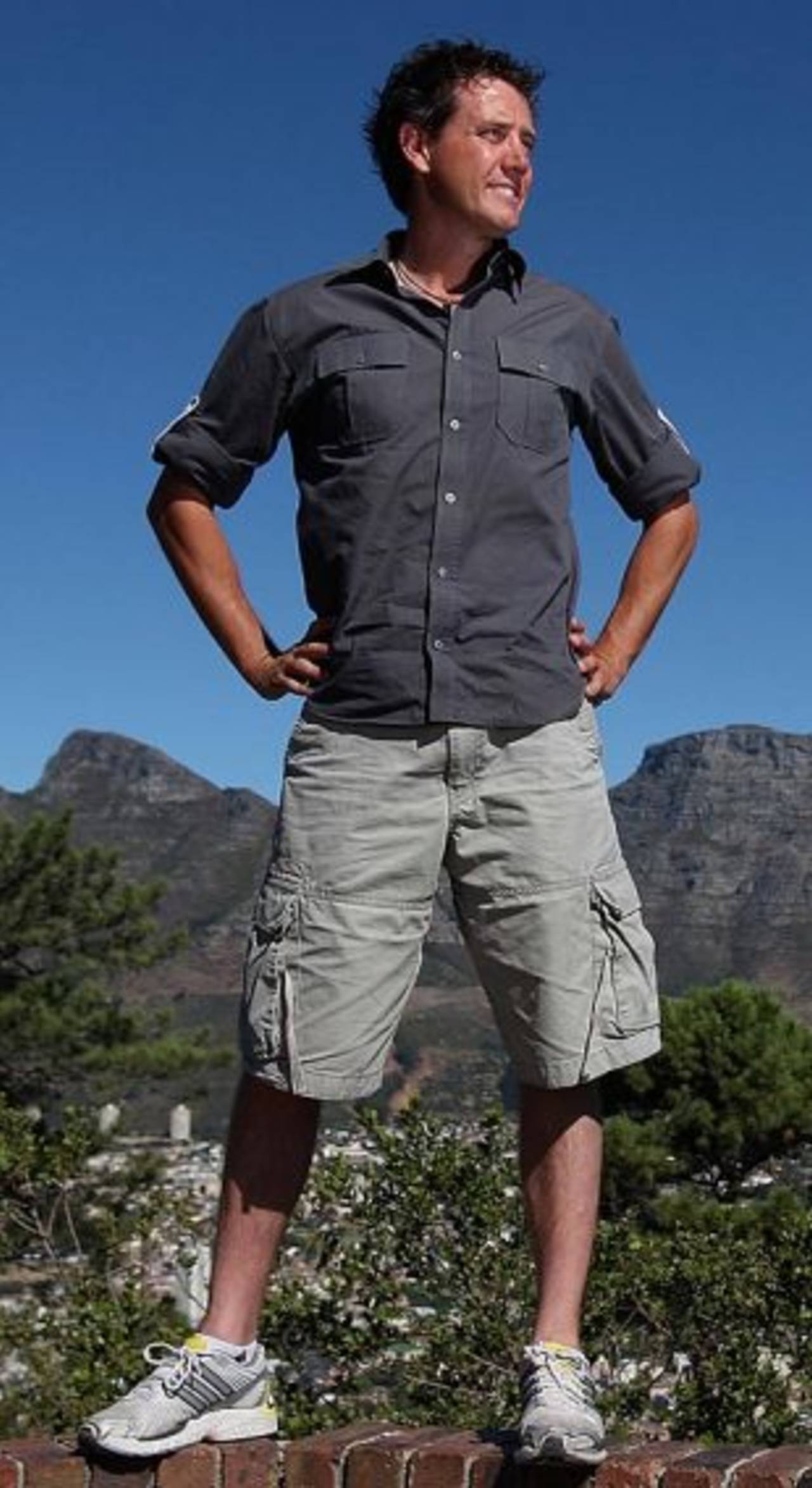 Bryce McGain stands tall in front of Table Mountain, Cape Town, March 15, 2009