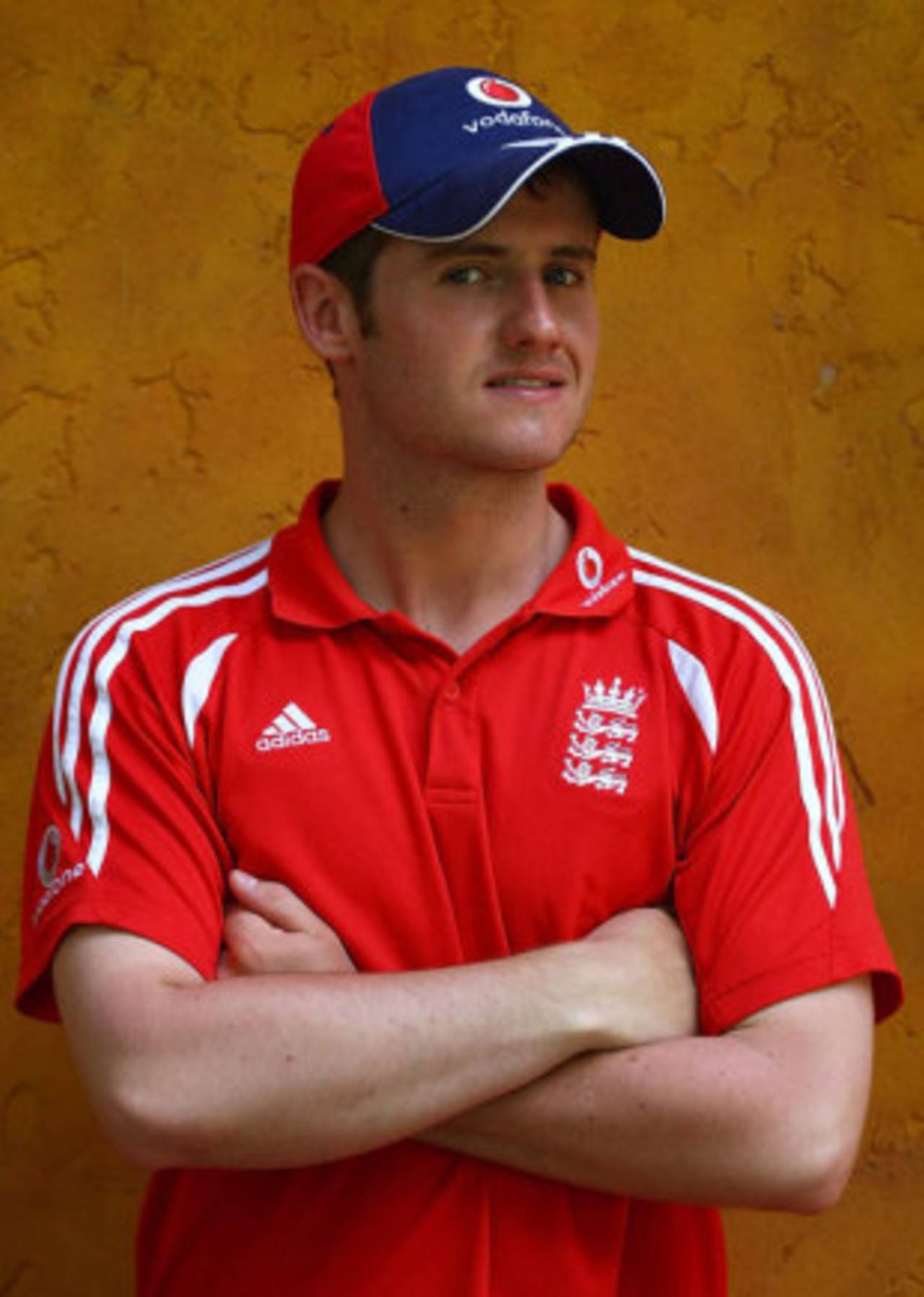 A headshot of Steven Davies, England in West Indies, March 17, 2009