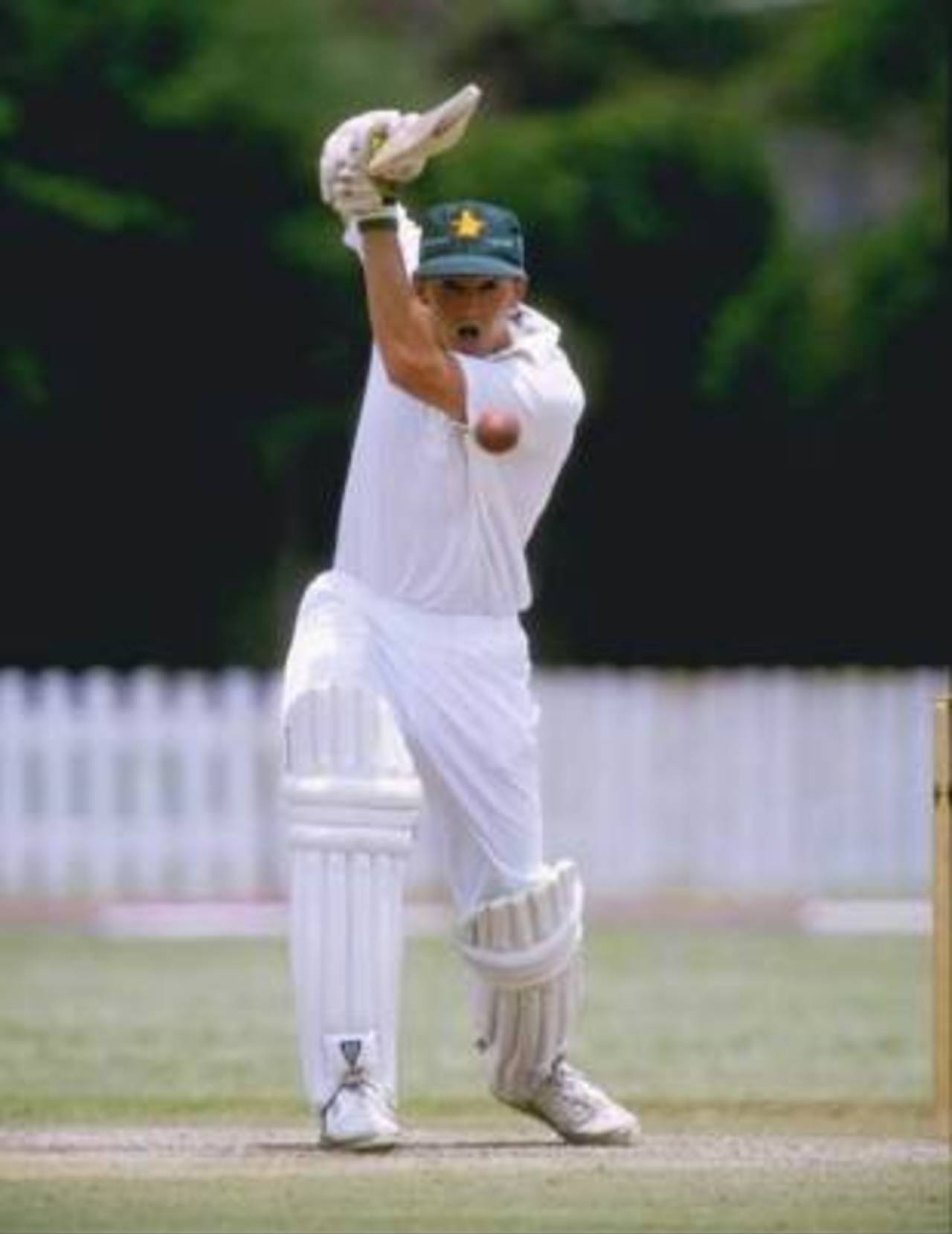 Andy Flower plays a square-drive, Zimbabwe v New Zealand, Bulawayo, 4 November 1992