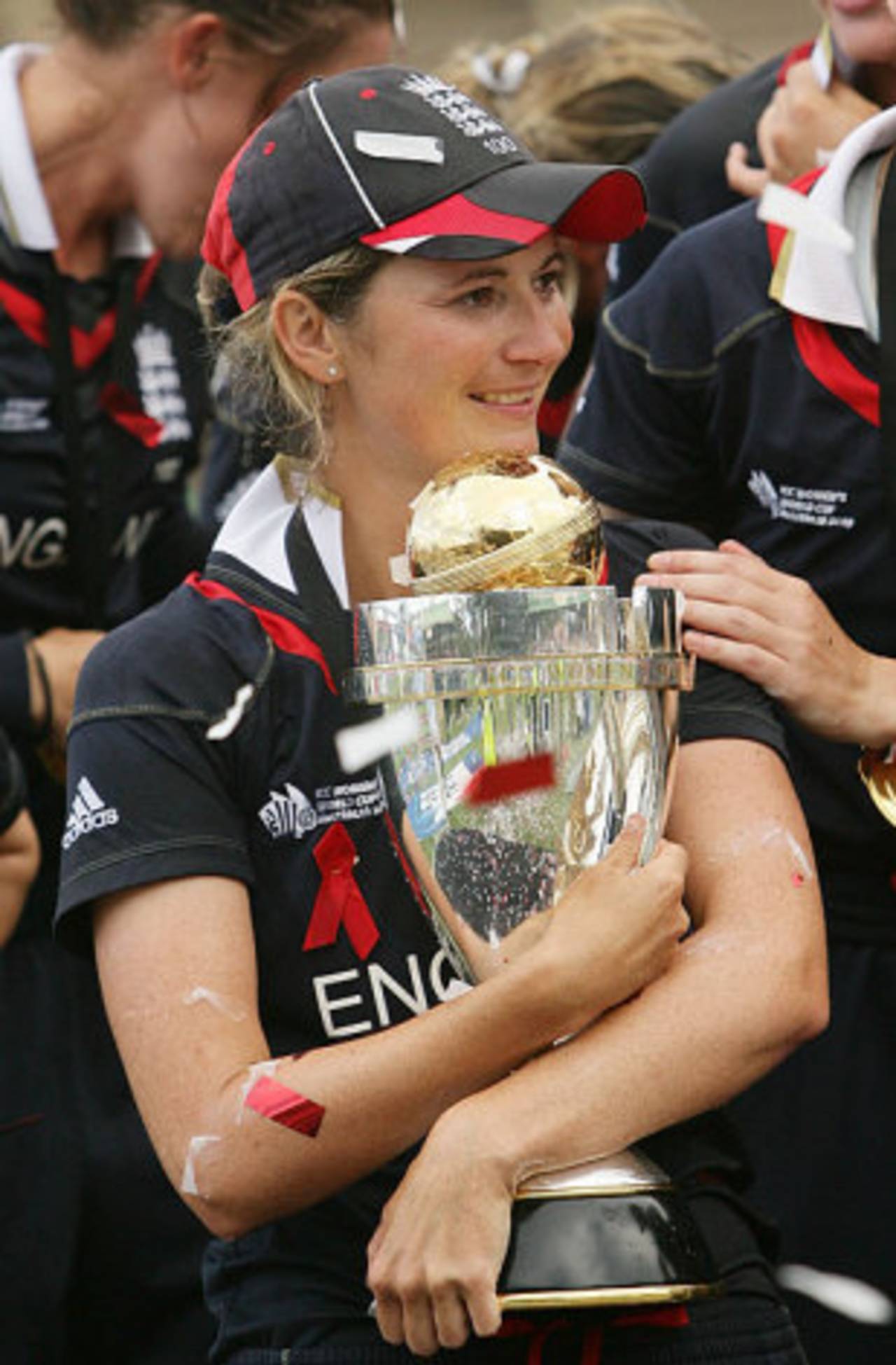 Charlotte Edwards enjoys the moment, England v New Zealand, women's World Cup final, Sydney, March 22, 2009