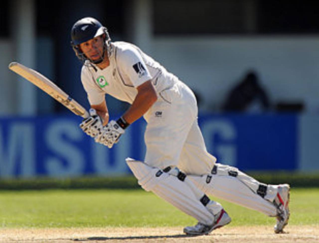 Ross Taylor eases one through the on side, New Zealand v India, 2nd Test, Napier, 1st day, March 26, 2009