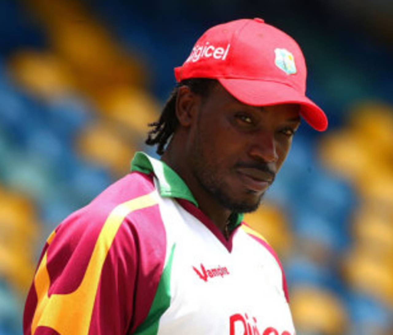 A pensive Chris Gayle in the nets, Wets Indies v England, 3rd ODI, Barbados, March 26, 2009