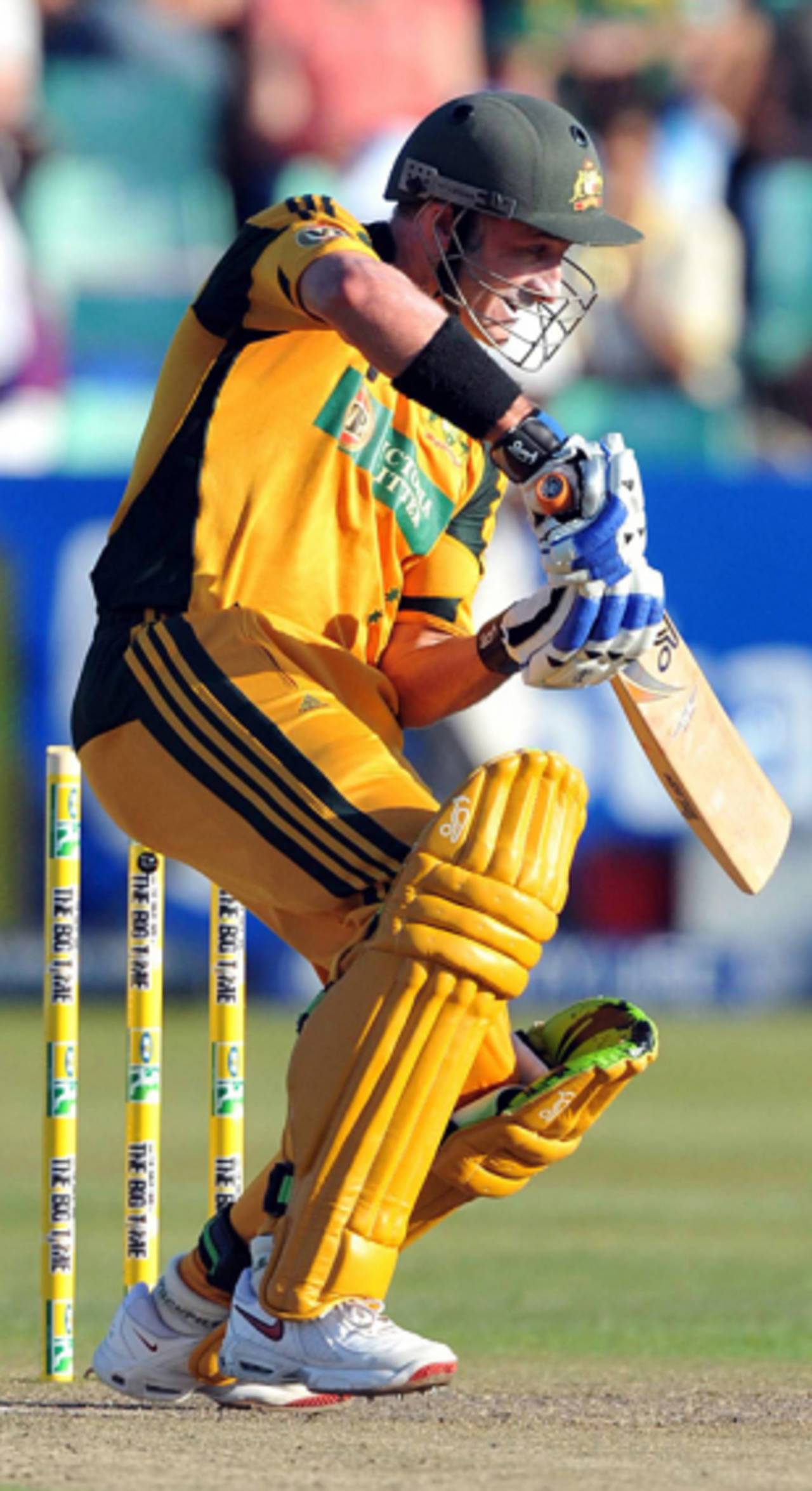 Michael Hussey guides one through the off side, South Africa v Australia, 1st ODI, Durban, April 3, 2009