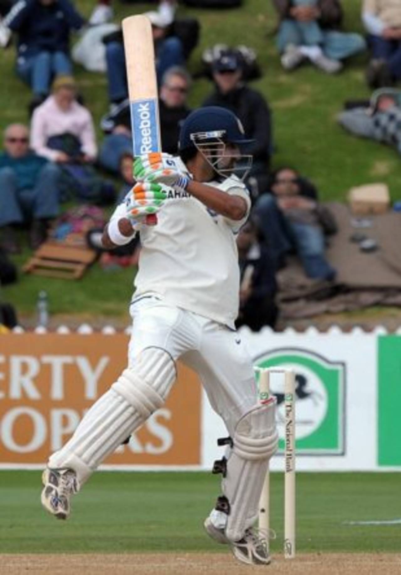 Gautam Gambhir cuts, New Zealand v India, 3rd Test, Wellington, 3rd day, April 5, 2009