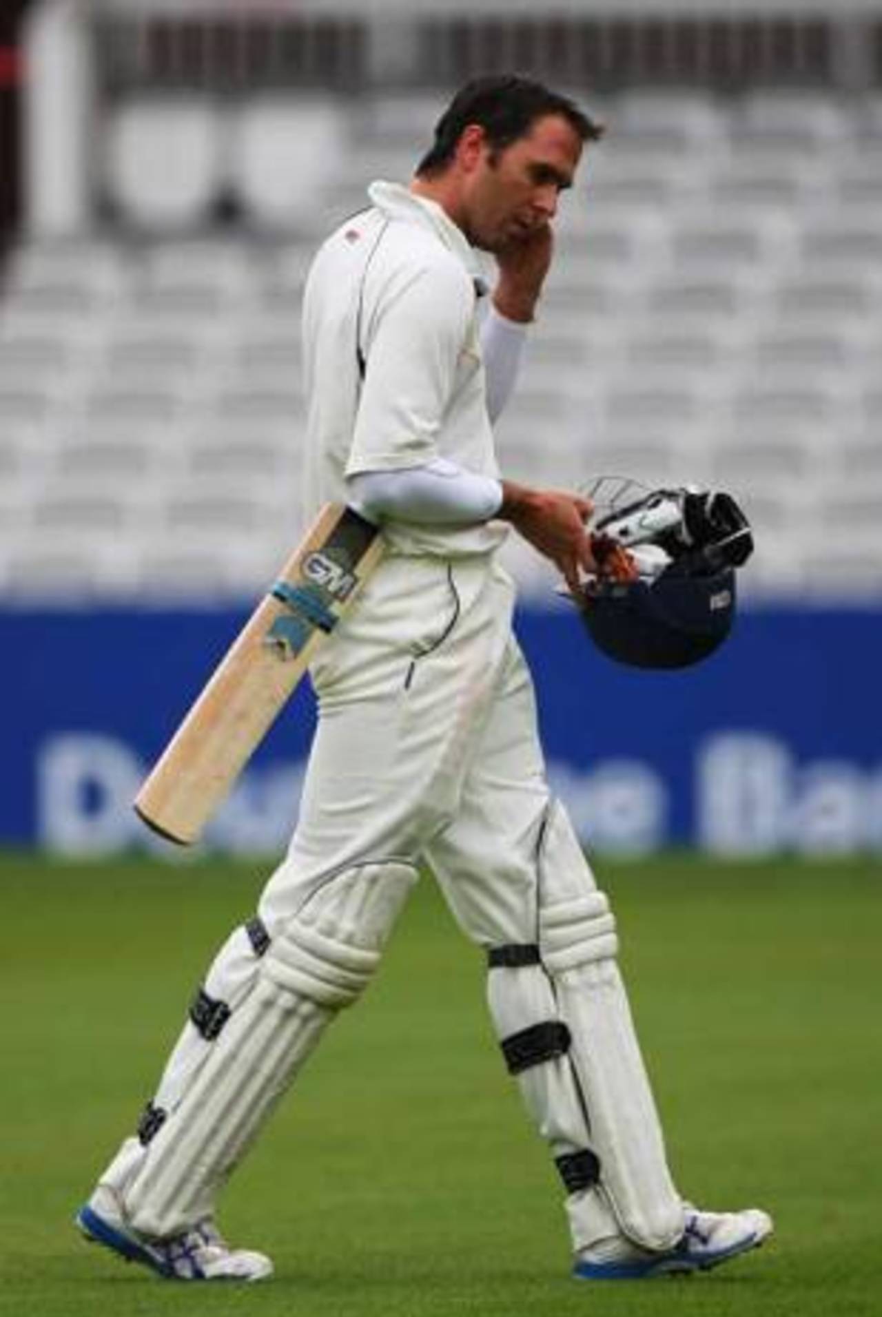Michael Vaughan trudges off after falling for 12, MCC v Durham, Lord's, April 12, 2009