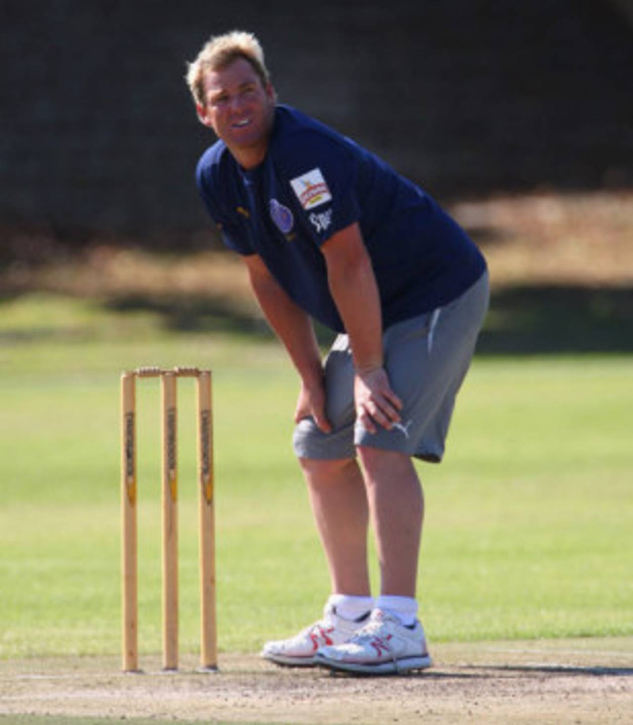 Shane Warne at a Rajasthan Royals practice session, Cape Town, April 15, 2009