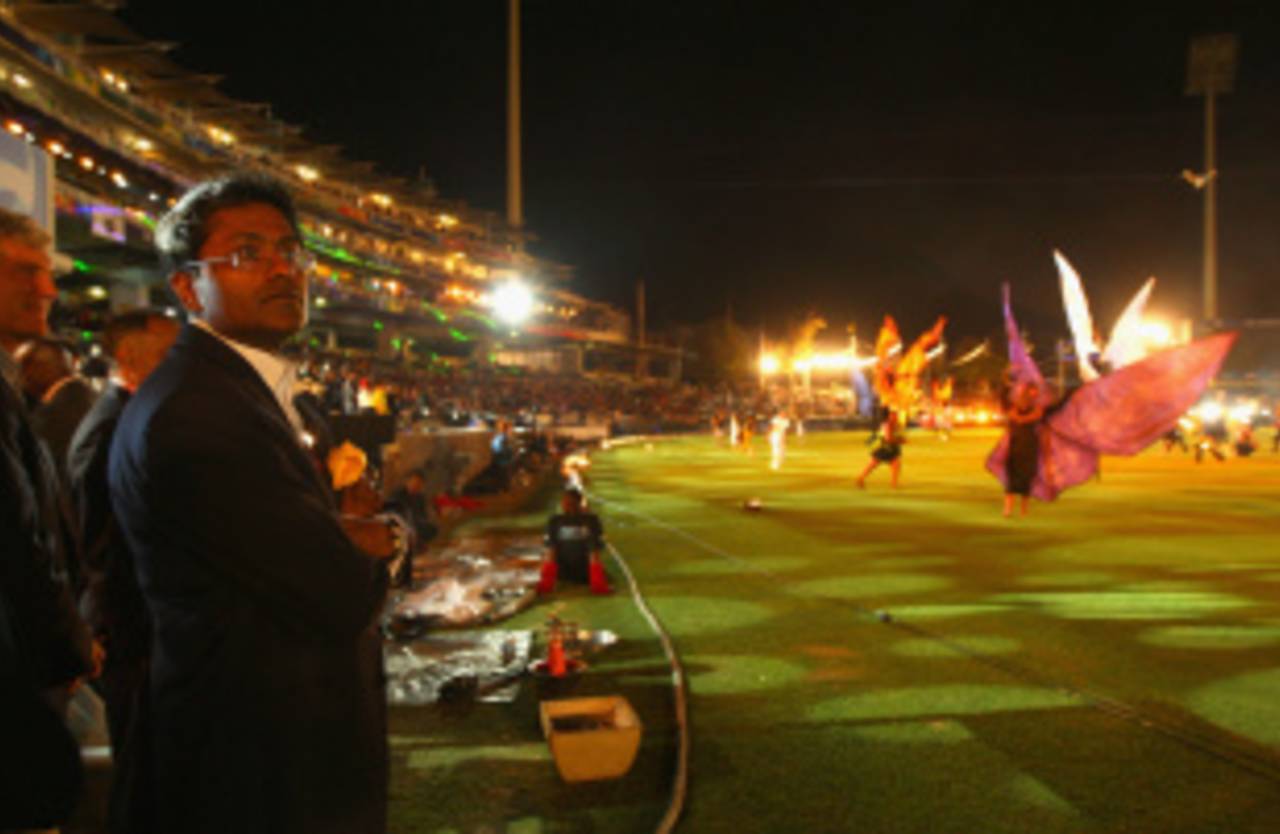 Lalit Modi watches the opening ceremony, Cape Town, April 18, 2009