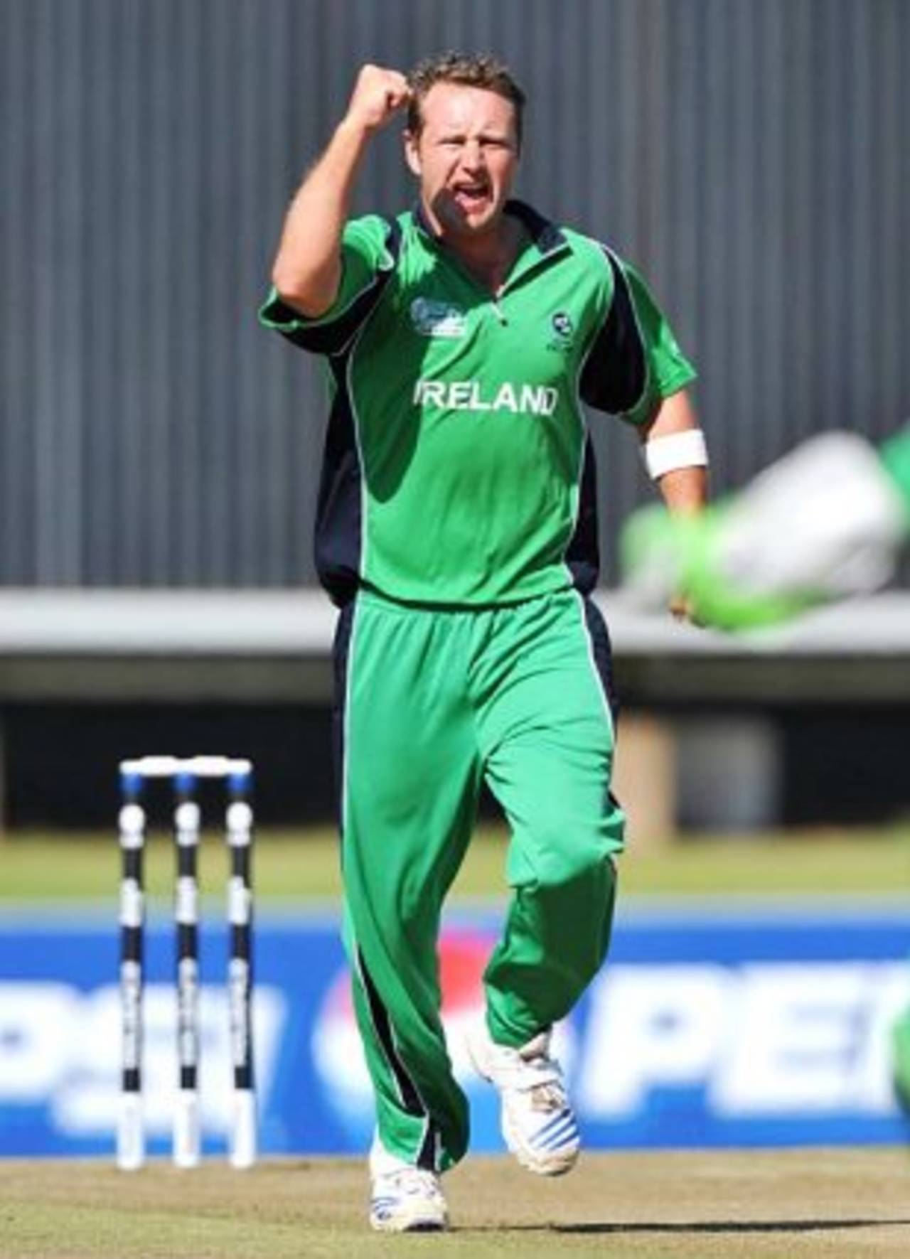 Peter Connell celebrates a wicket, Canada v Ireland, World Cup Qualifier final, Centurion, April 19, 2009