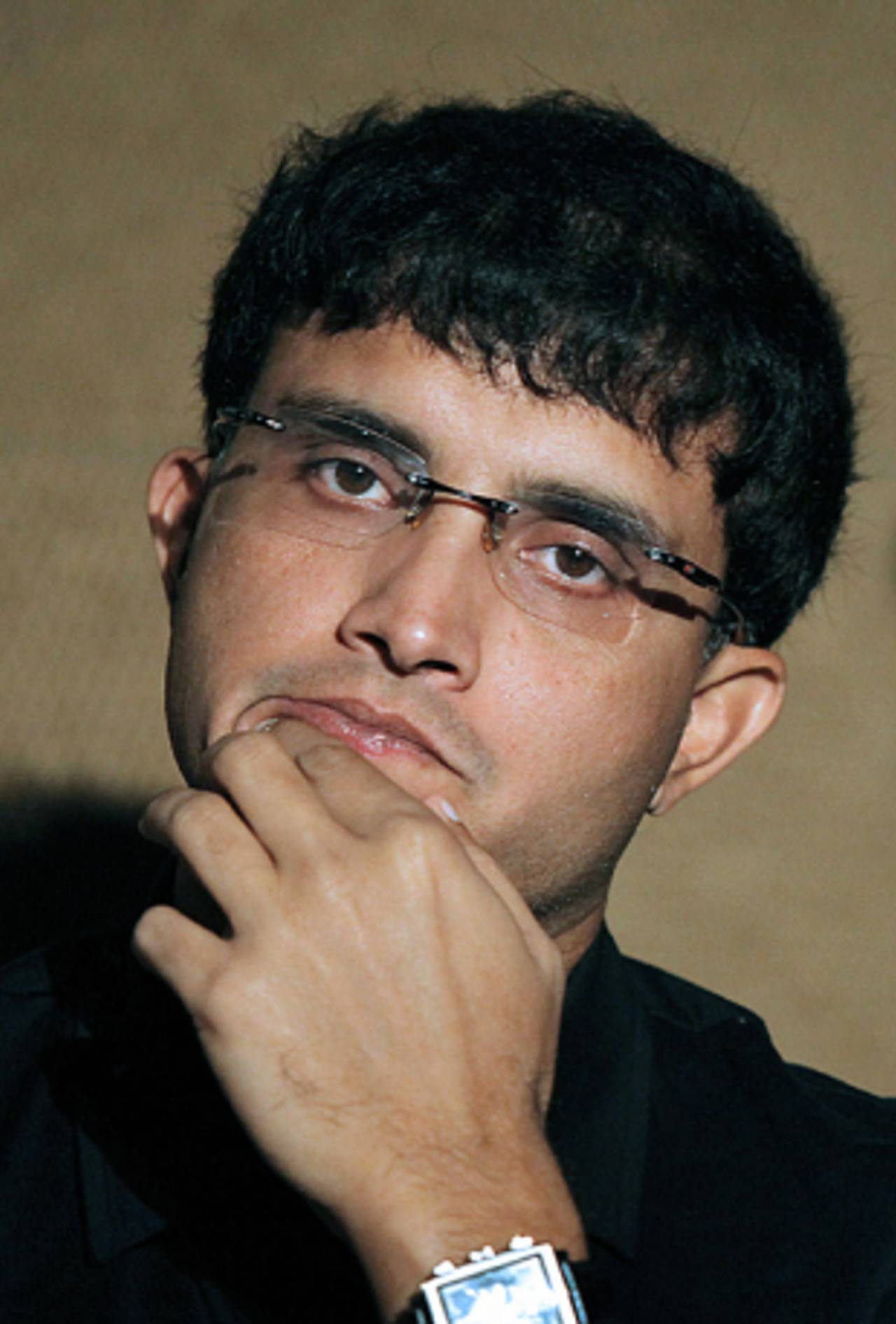 A reserved Sourav Ganguly during a press conference, Durban, April 28, 2009