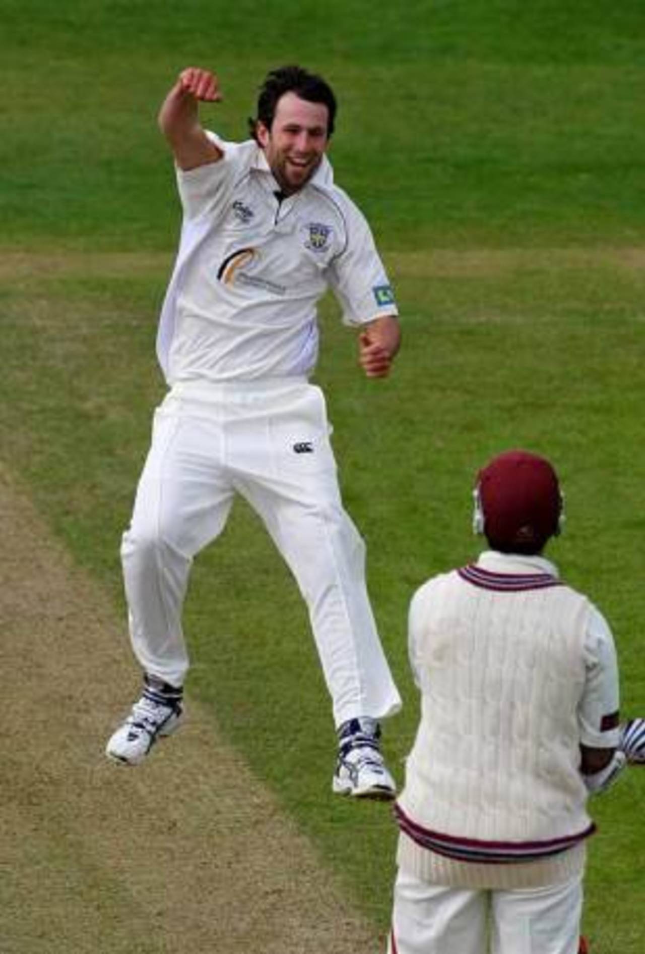 Graham Onions removes Peter Trego to collect his fifth wicket, Somerset v Durham, County Championship Division One, Taunton, April 29, 2008