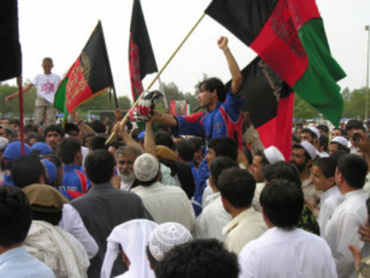 Man-of-the-Match Aimal Wafa is lifted from the field after Afghanistan's win&nbsp;&nbsp;&bull;&nbsp;&nbsp;Asian Cricket Council