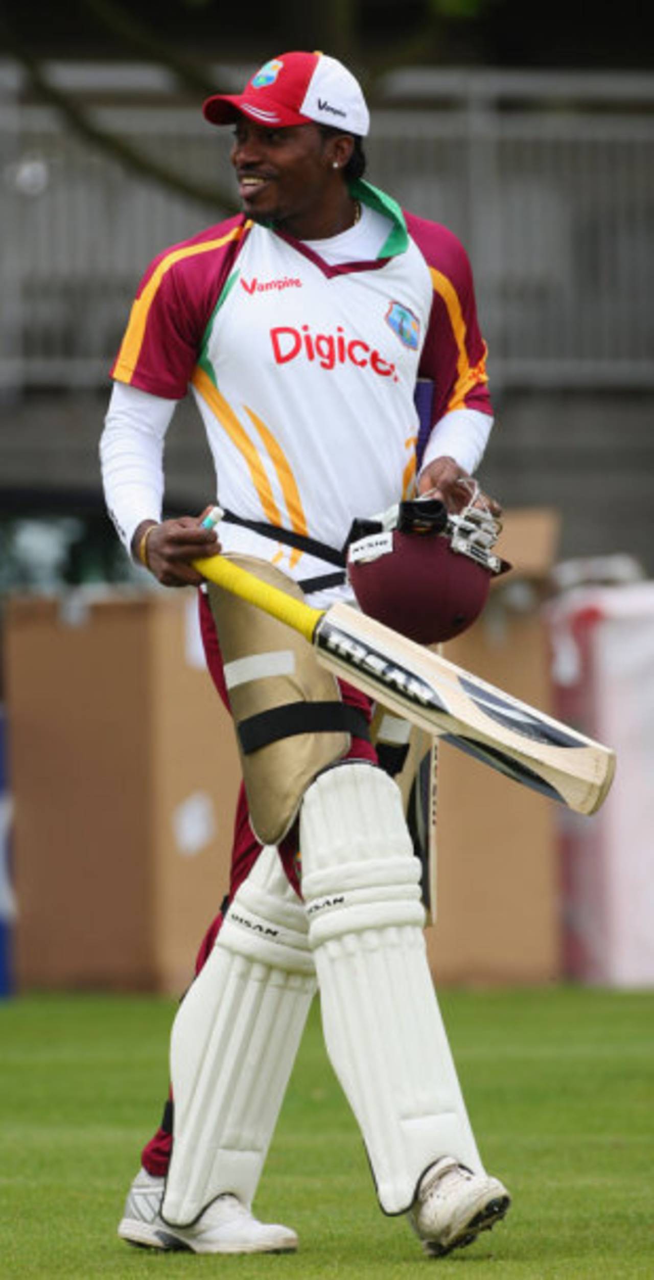 Chris Gayle strolls out to the nets on the eve of the Lord's Test&nbsp;&nbsp;&bull;&nbsp;&nbsp;Associated Press