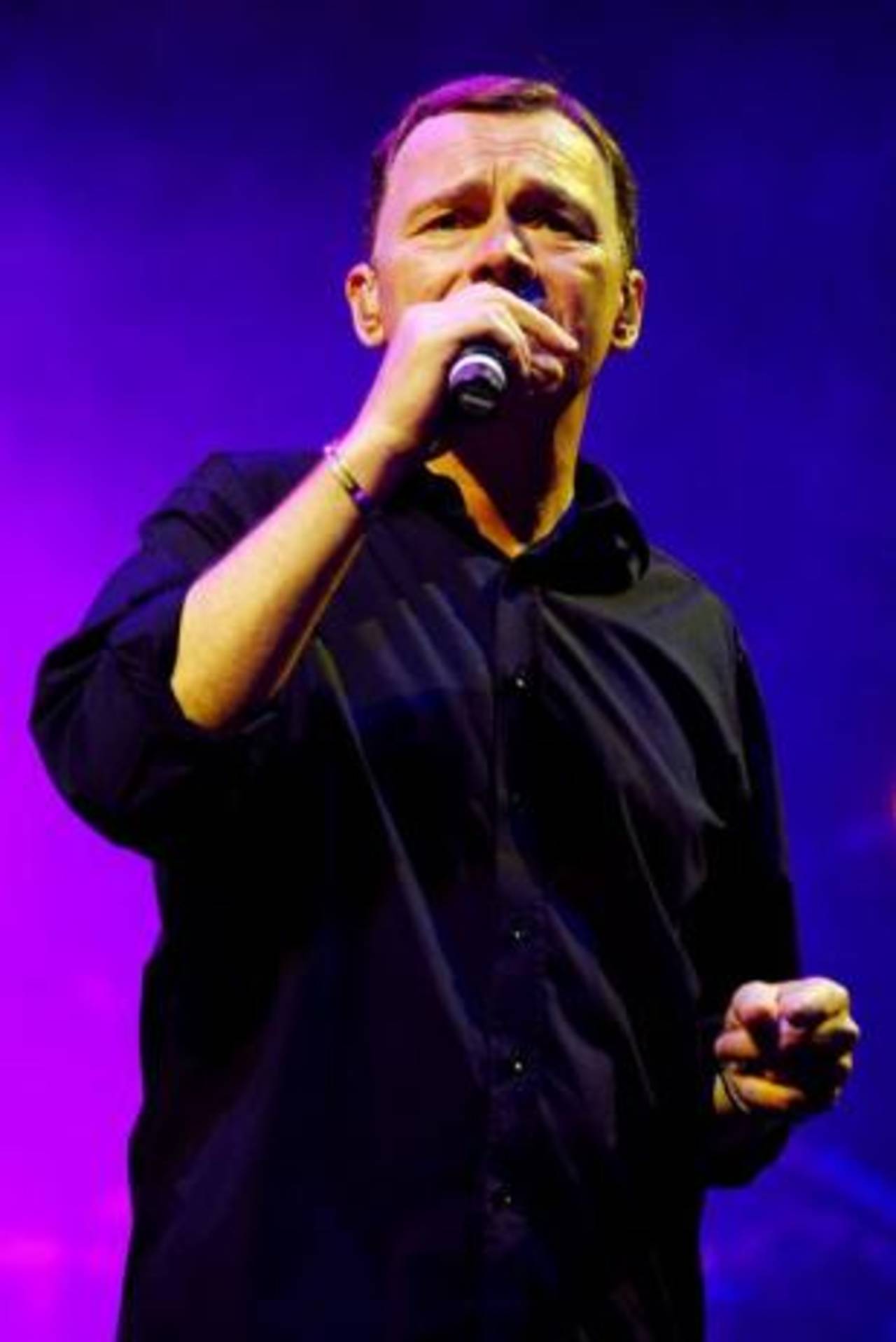 Ali Campbell of UB40 is so troubled by being perennially mistaken for Danny Morrison, he fails to correctly read the lyrics off the teleprompter at a concert&nbsp;&nbsp;&bull;&nbsp;&nbsp;Rob Loud/Getty Images