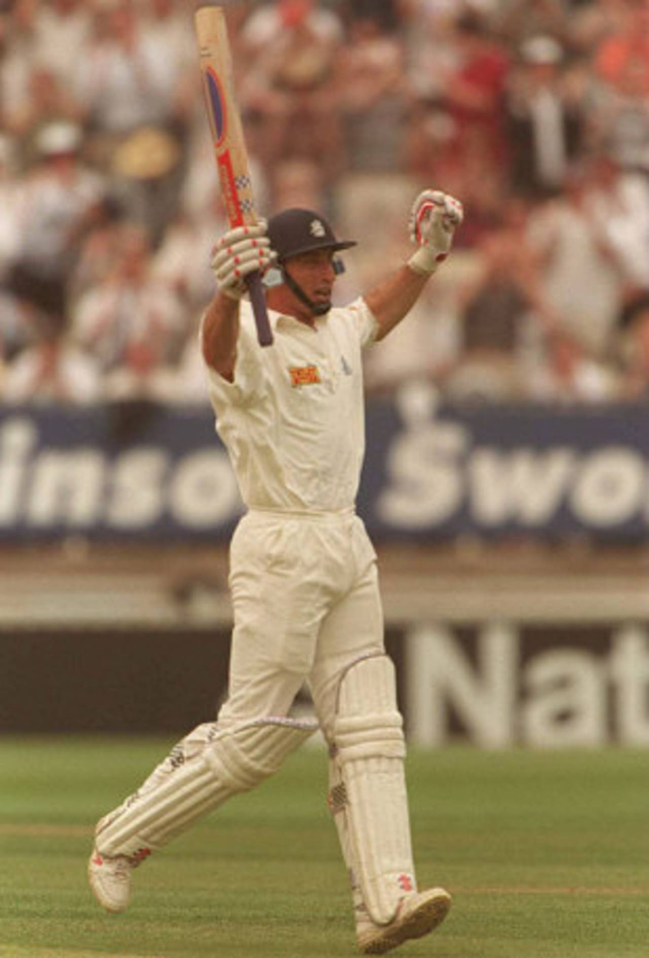 Nasser Hussain reaches his maiden Test century, England v India, Edgbaston, June 7, 1996