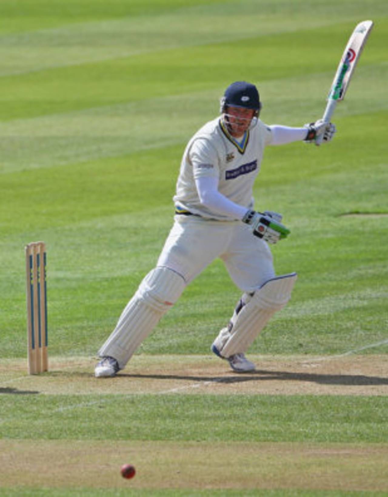 Anthony McGrath drives en route to his double-century against Warwickshire&nbsp;&nbsp;&bull;&nbsp;&nbsp;Getty Images