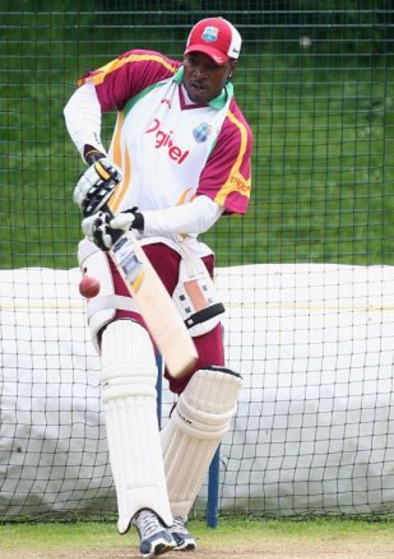 Chris Gayle bats in the nets, Chester-le-Street, May 12, 2009