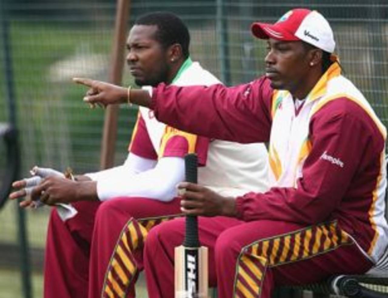 Chris Gayle sits on the sidelines, Chester-le-Street, May 12, 2009