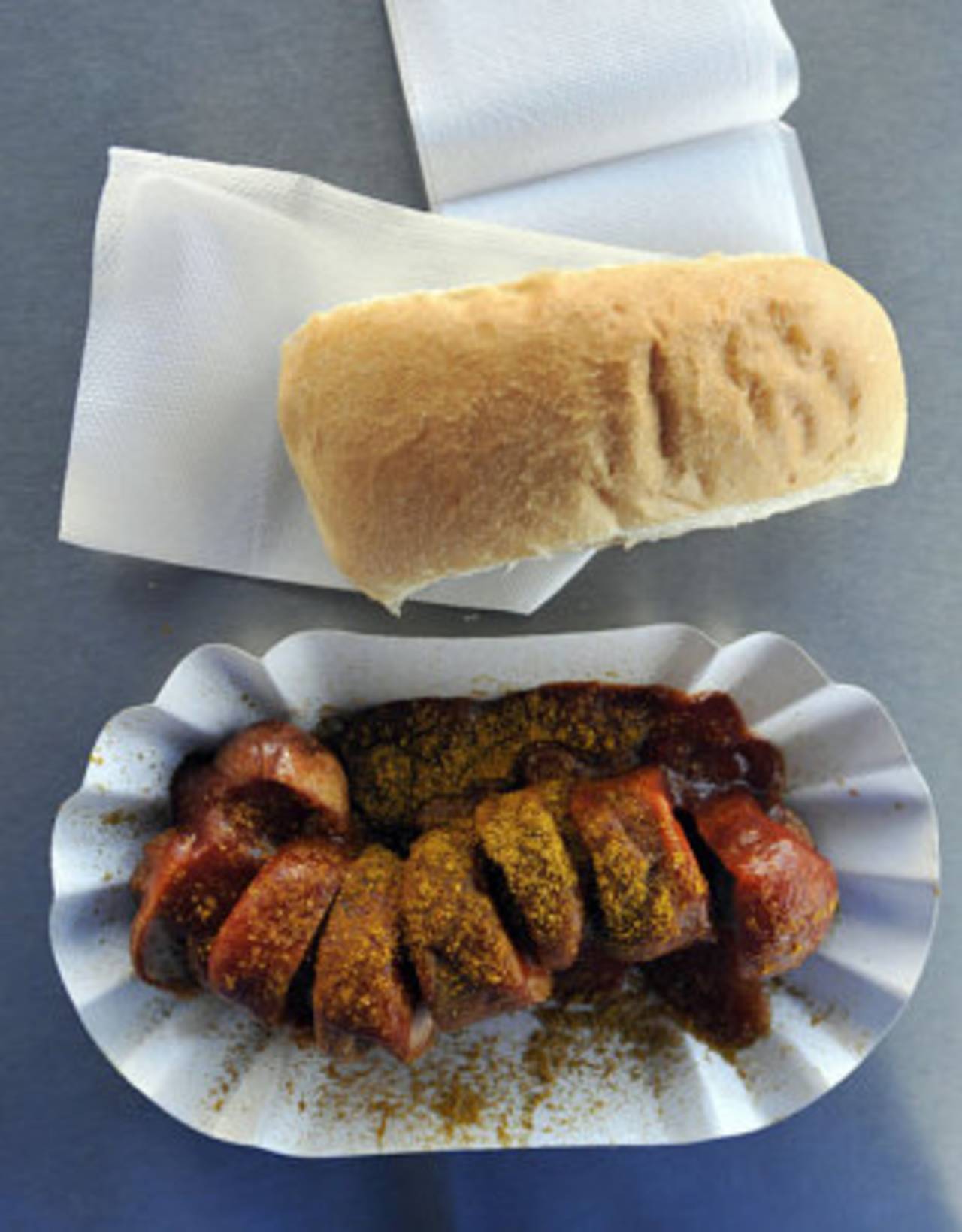 A currywurst sausage, Berlin, January 19, 2009