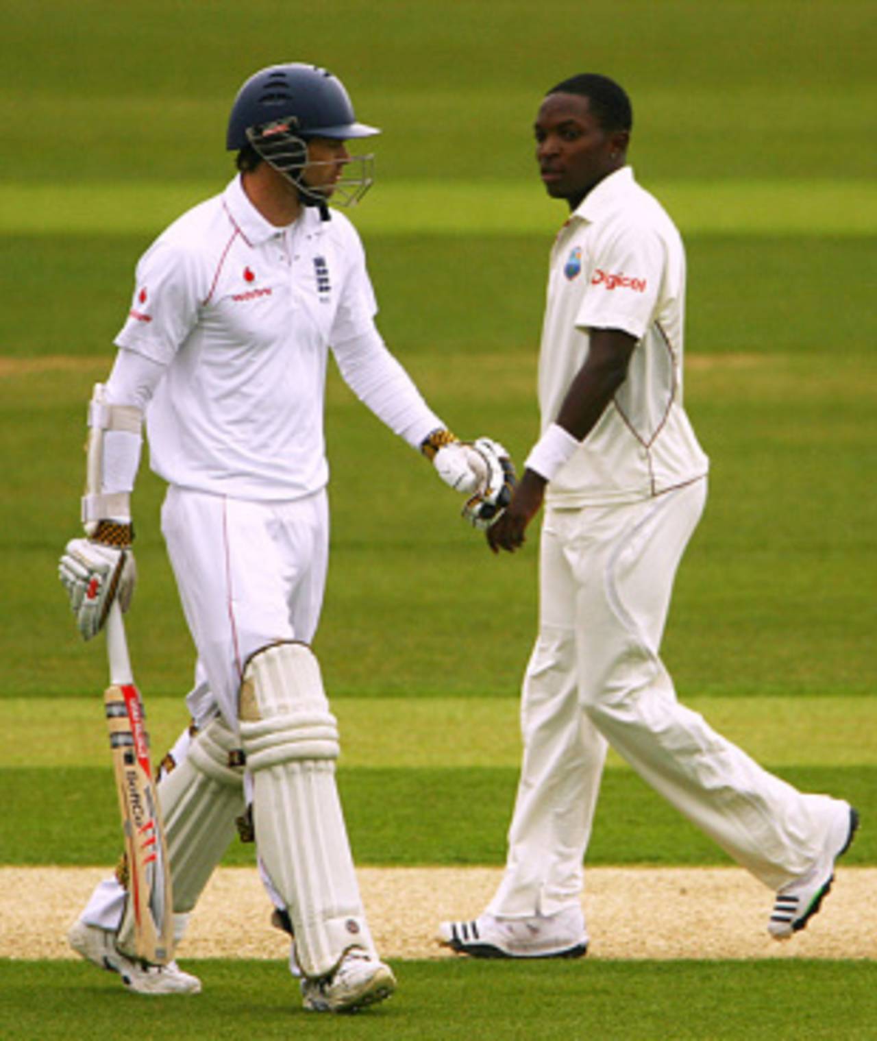 Fidel Edwards says cheerio to his old chum James Anderson, England v West Indies, 2nd Test, Chester-le-Street, May 16, 2009