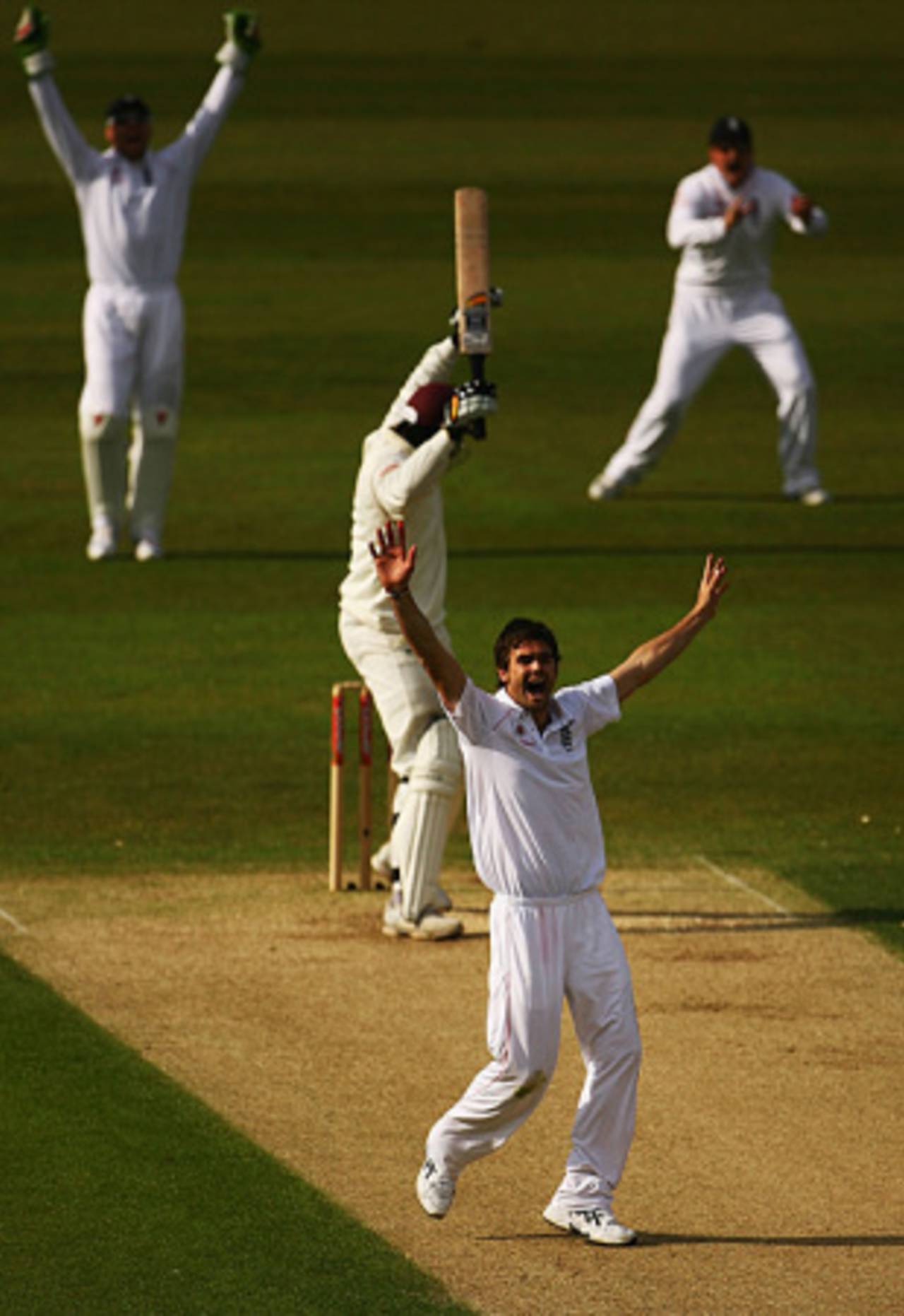 James Anderson appeals successfully for the wicket of Chris Gayle, England v West Indies, 2nd Test, Chester-le-Street, May 16, 2009