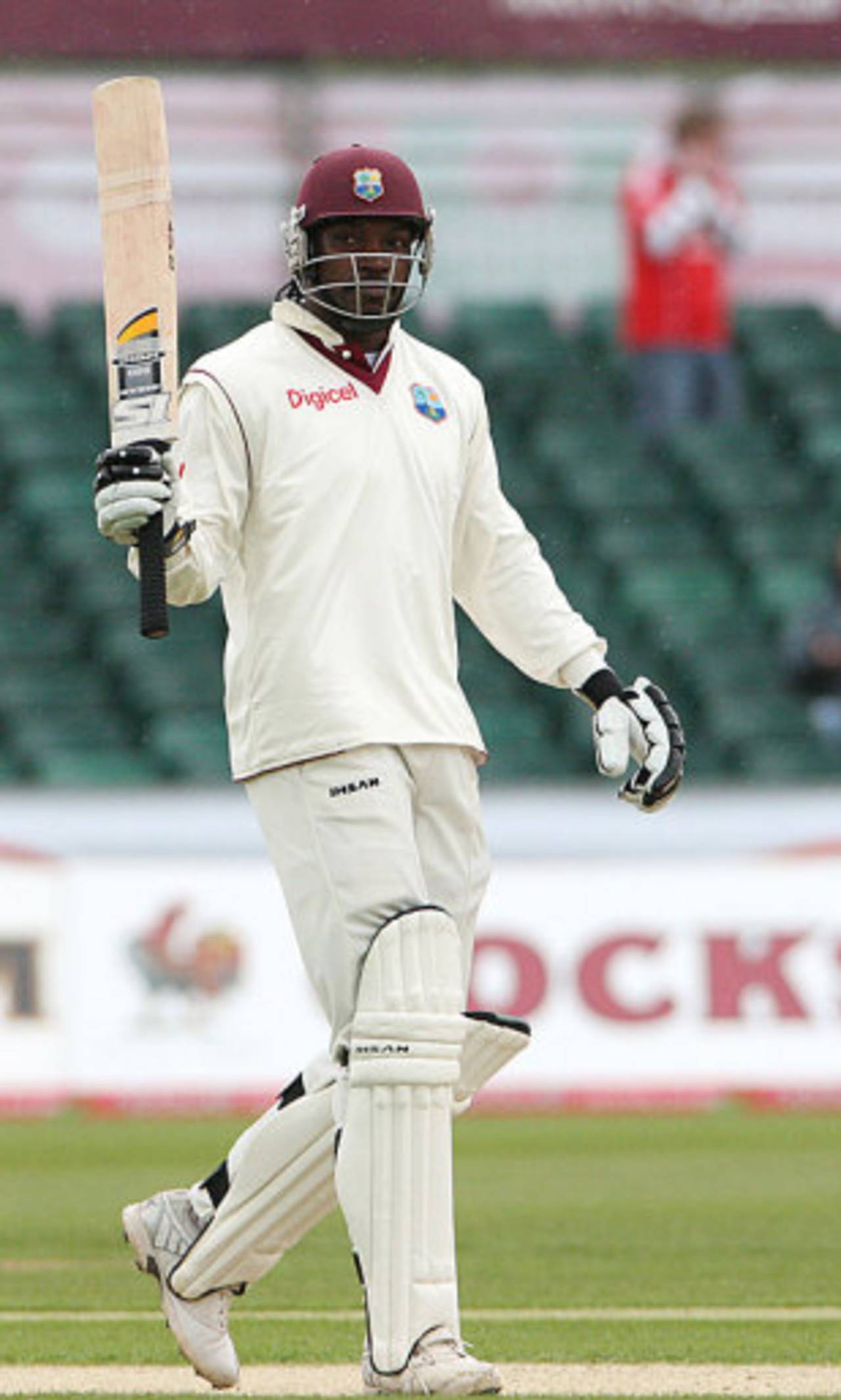 Chris Gayle raced to his half-century off 39 balls, England v West Indies, 2nd Test, Chester-le-Street, 4th day, May 17, 2009