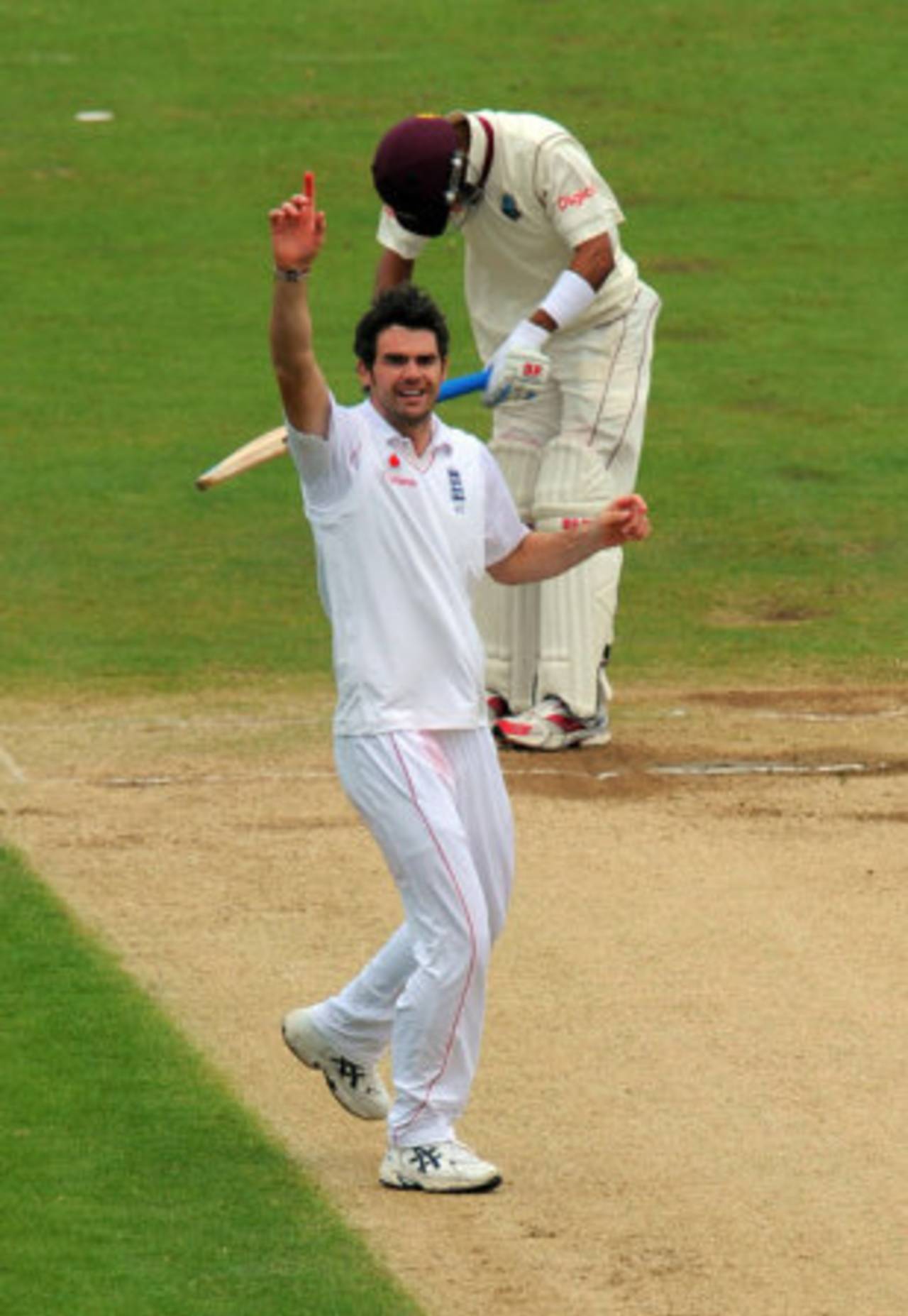 James Anderson appeals unsuccessfully for the wicket of Lendl Simmons, England v West Indies, 2nd Test, Chester-le-Street, 5th day, May 18, 2009