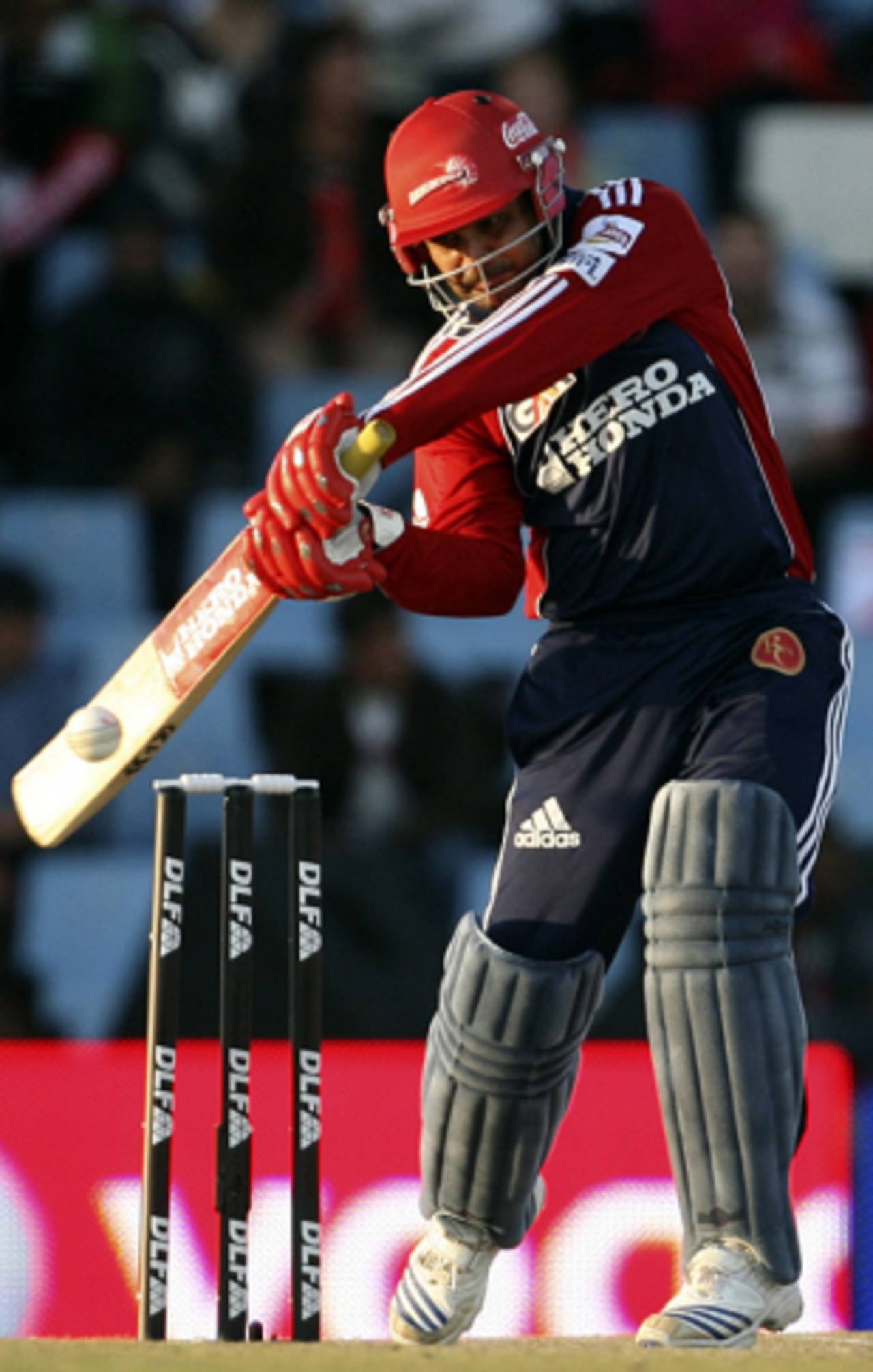 Virender Sehwag in an aggressive mood, Delhi Daredevils v Deccan Chargers, IPL, 1st semi-final, Centurion, May 22, 2009