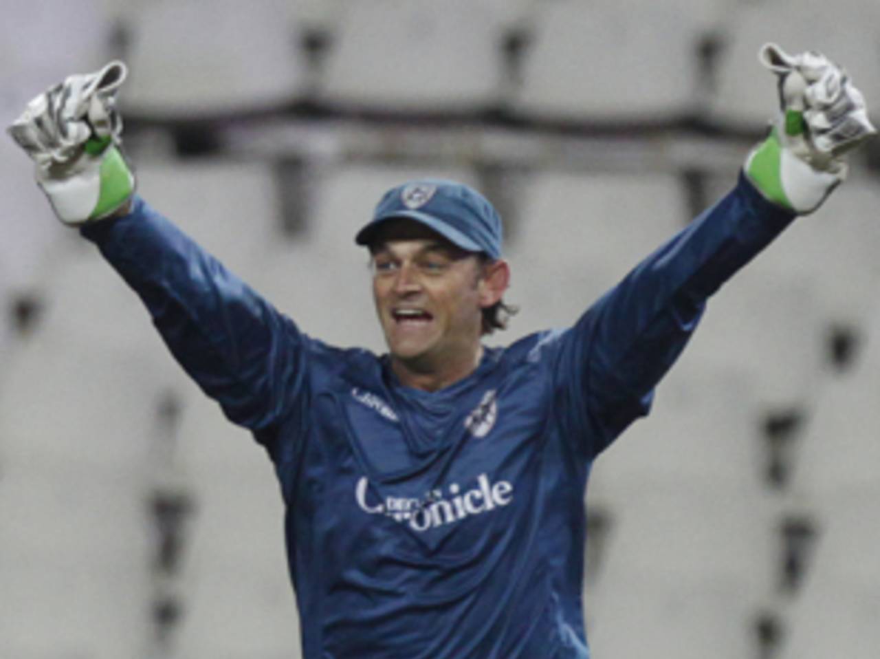 Adam Gilchrist is ecstatic after the win, Royal Challengers Bangalore v Deccan Chargers, IPL, final, Johannesburg, May 24, 2009