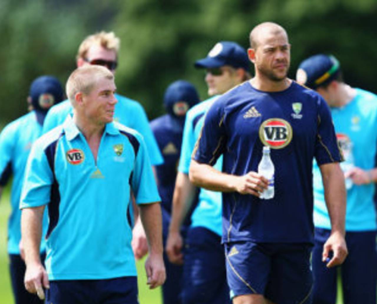 David Warner and Andrew Symonds at a training session, Nottingham, May 29, 2009