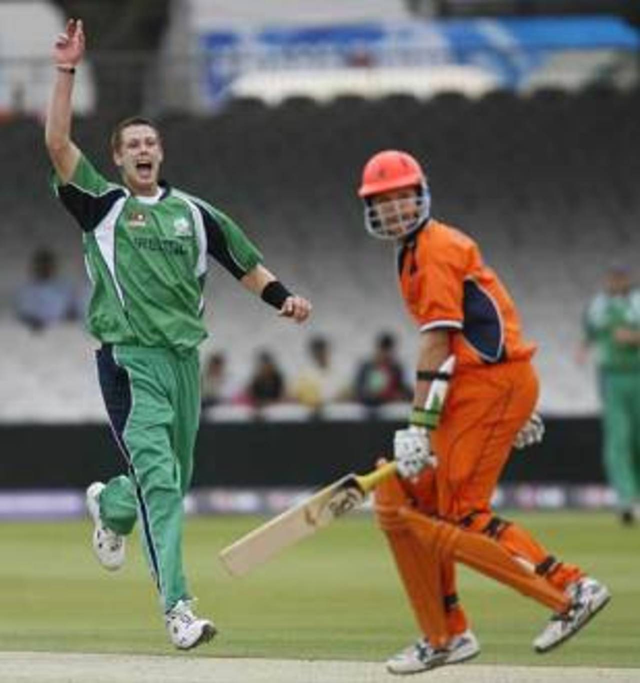 Boyd Rankin removes Dirk Nannes late in the innings, Ireland v Netherlands, ICC World Twenty20 warm-up match, Lord's, June 1, 2009