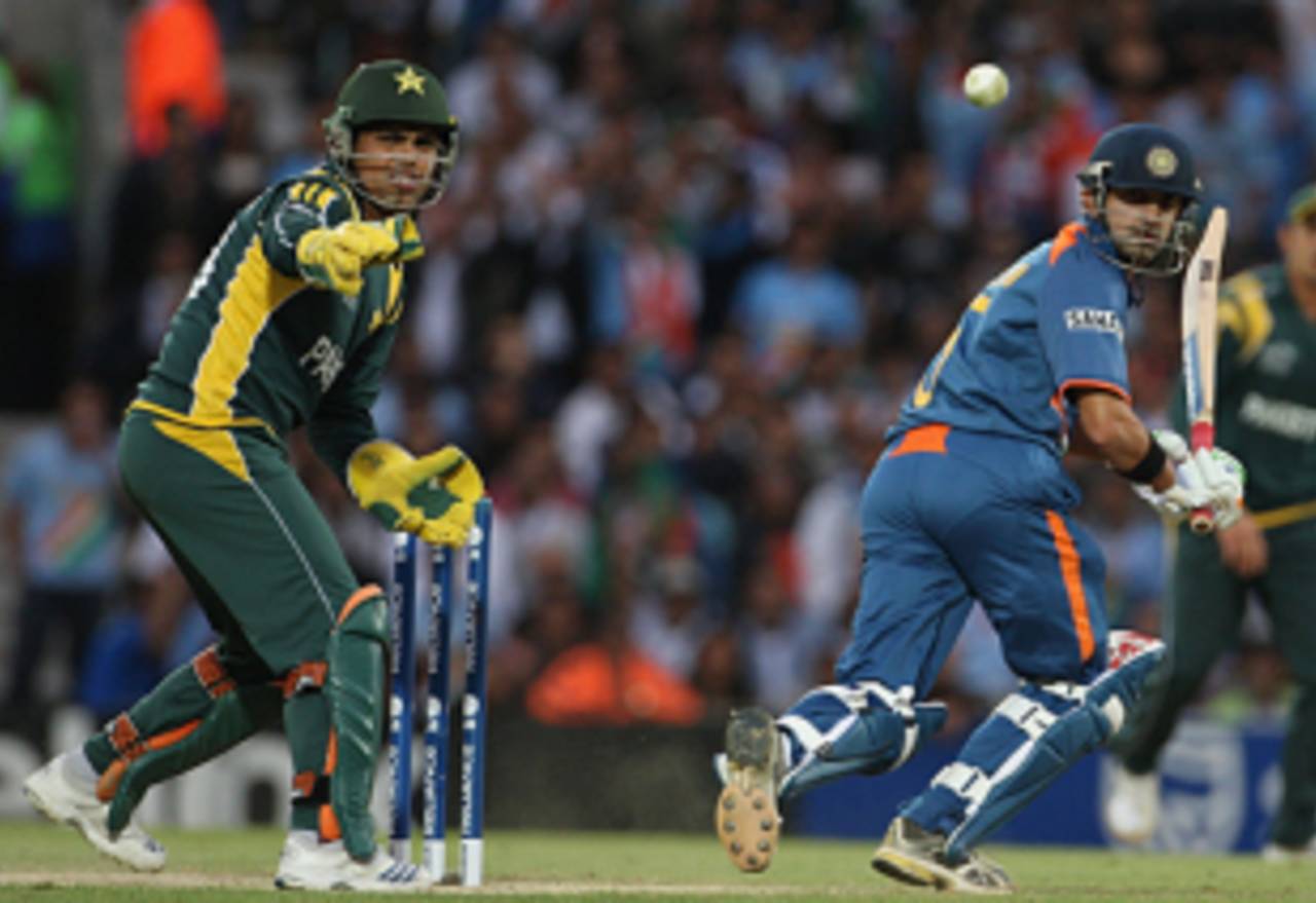 Gautam Gambhir plays the leg glance, India v Pakistan, ICC World Twenty20 warm-up match, The Oval, June 3, 2009 