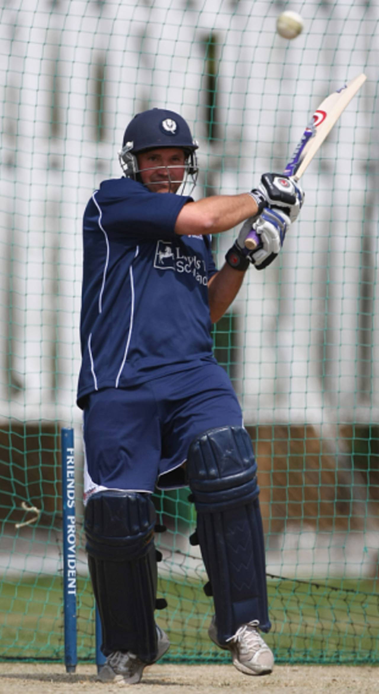 Gordon Drummond packs a punch while batting at the nets, London, June 4, 2009