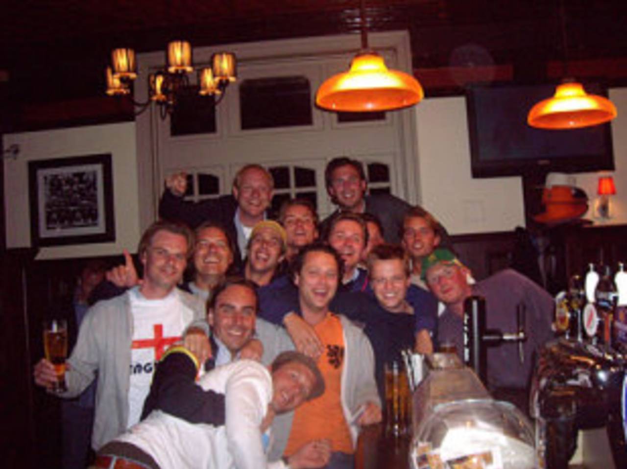 The Orange supporters celebrate Netherlands' win, England v Netherlands, ICC World Twenty20, Group B, Lord's, June 5, 2009