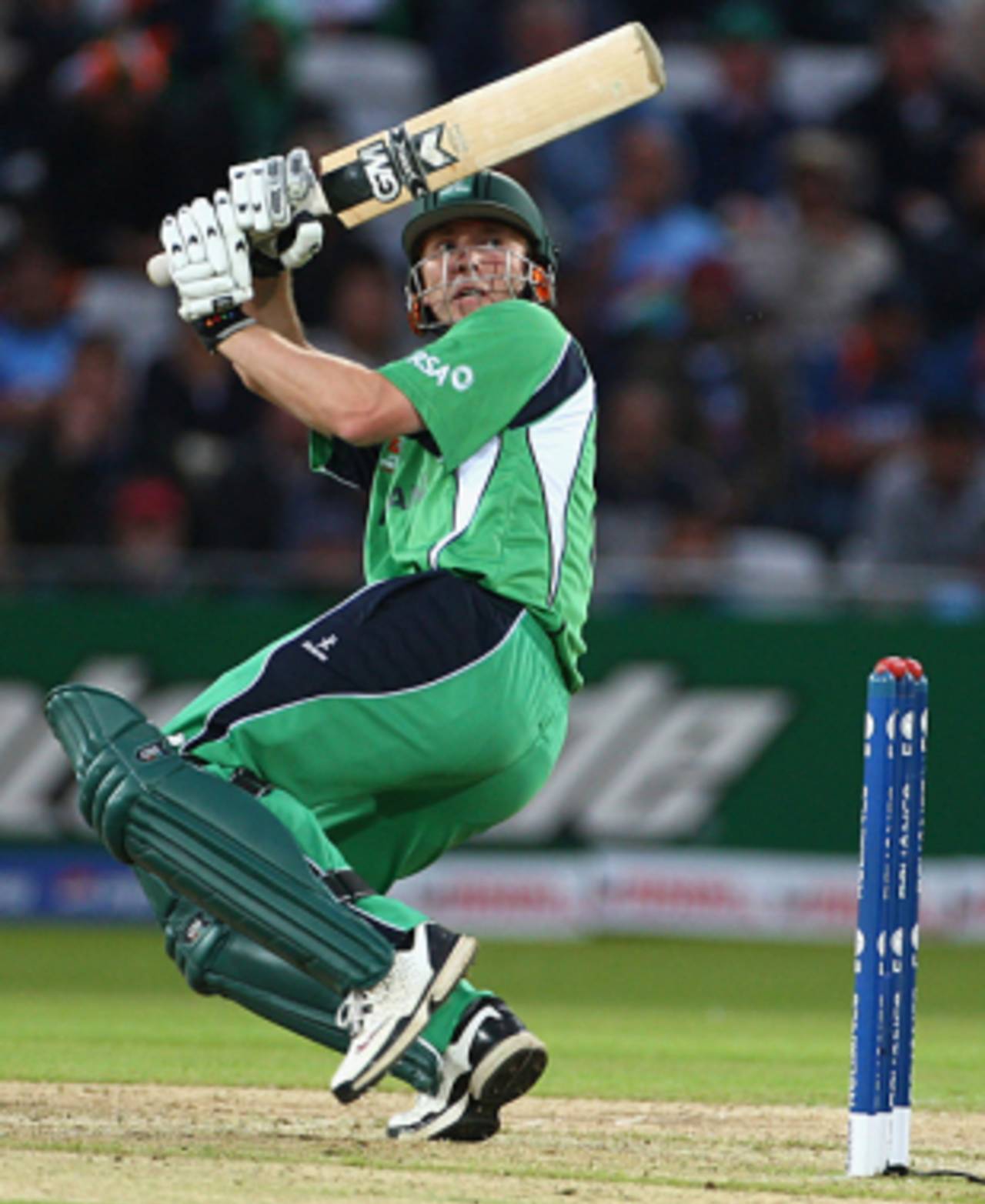 Ireland's only six came in the 16th over when Andrew White top-edged a pull over the boundary&nbsp;&nbsp;&bull;&nbsp;&nbsp;Getty Images