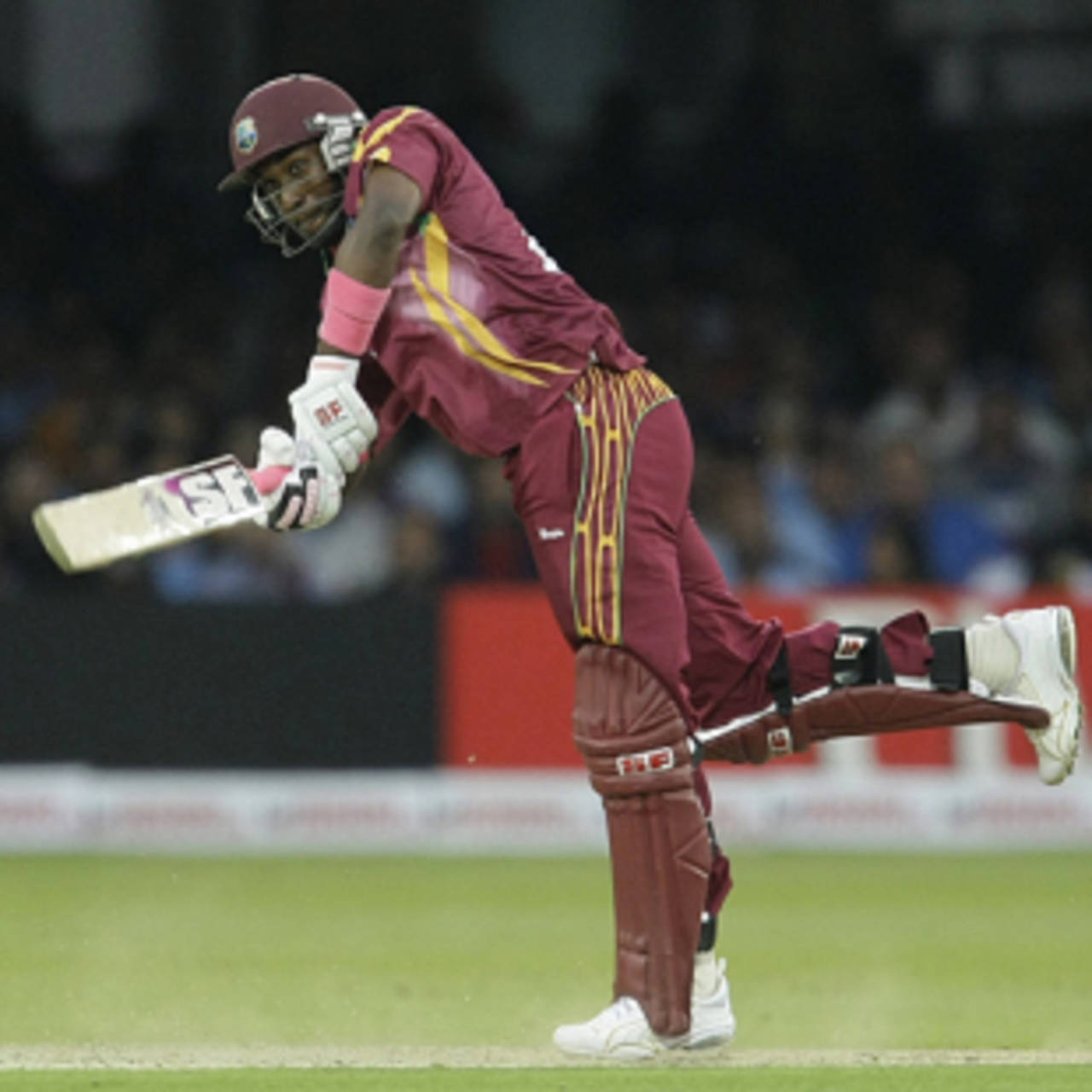 Dwayne Bravo plays it through midwicket, India v West Indies, ICC World Twenty20 Super Eights, Lord's, June 12, 2009