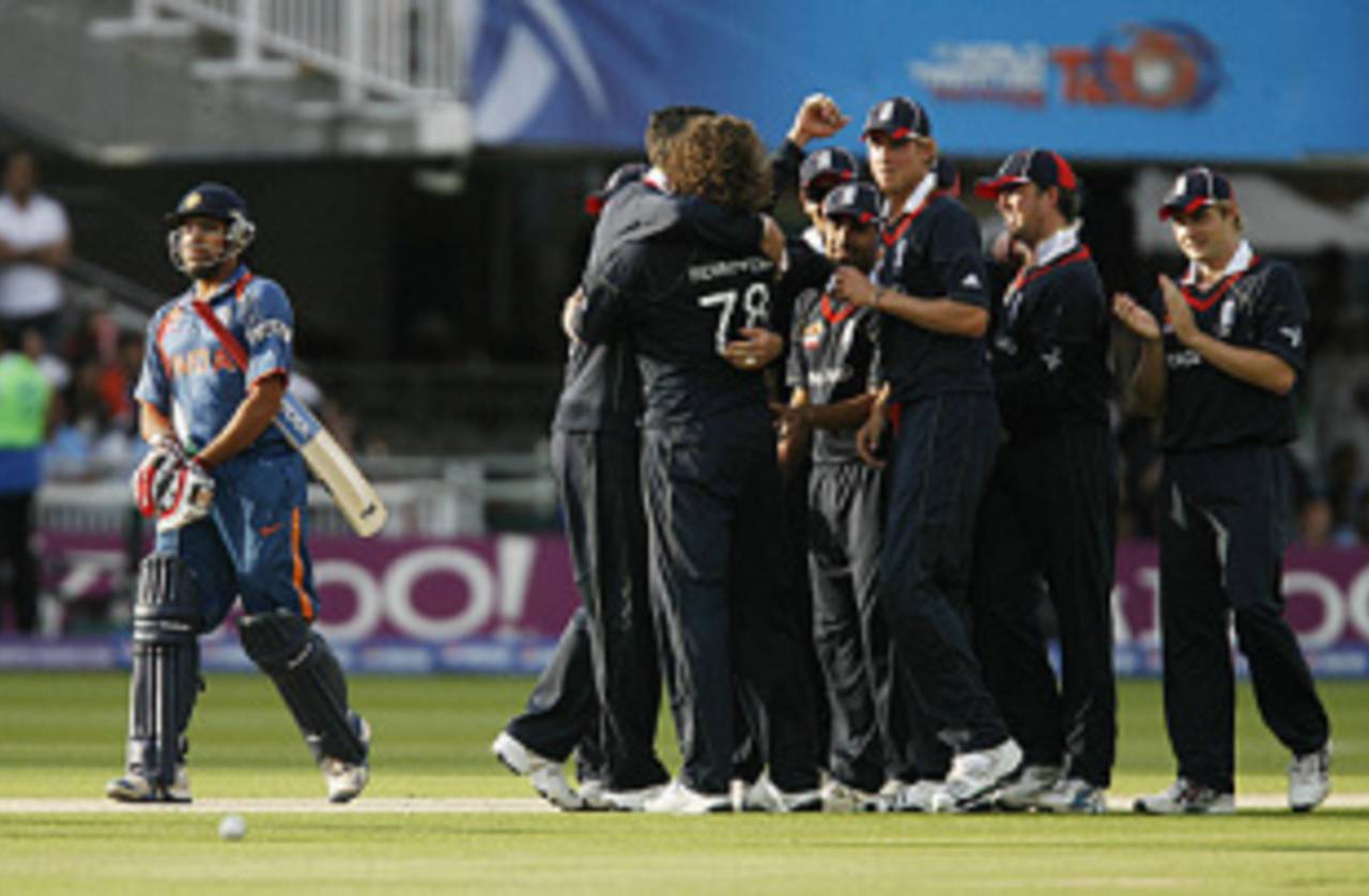 England celebrate the wicket of Rohit Sharma, England v India, ICC World Twenty20 Super Eights, Lord's, June 14, 2009