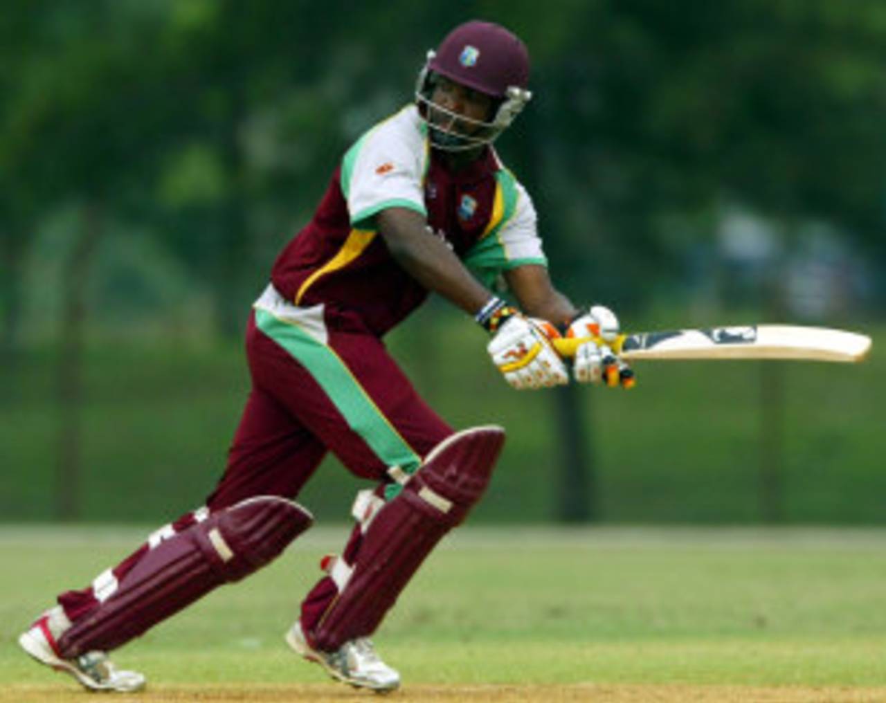 Darren Bravo in action, Nepal v West Indies, plate final, Under-19 World Cup, Kuala Lumpur, March 1, 2008