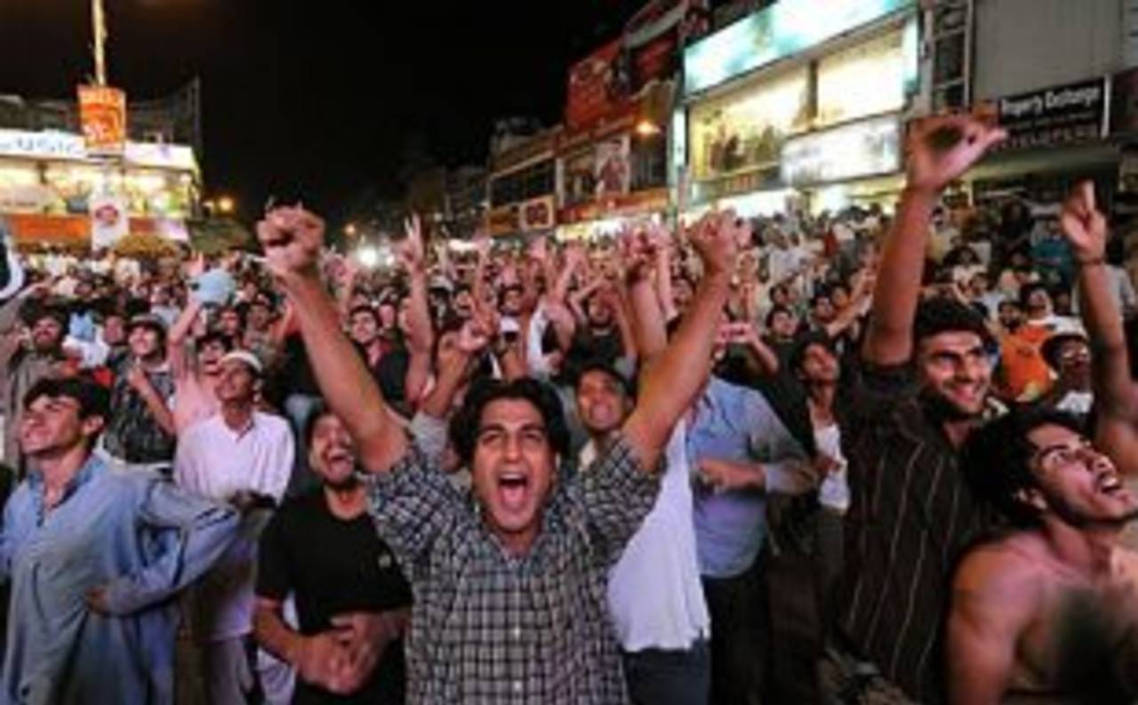 Pakistan fans back home after their team's win, Islamabad, June 21, 2009
