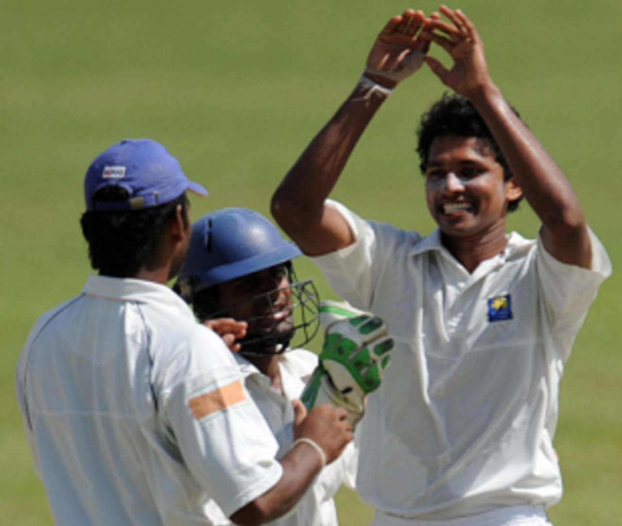 Suraj Mohamed is ecstatic after dismissing Kamran Akmal, Sri Lanka Cricket XI v Pakistanis, 3rd day, Colts Cricket Club Ground, Colombo, July 1, 2009 