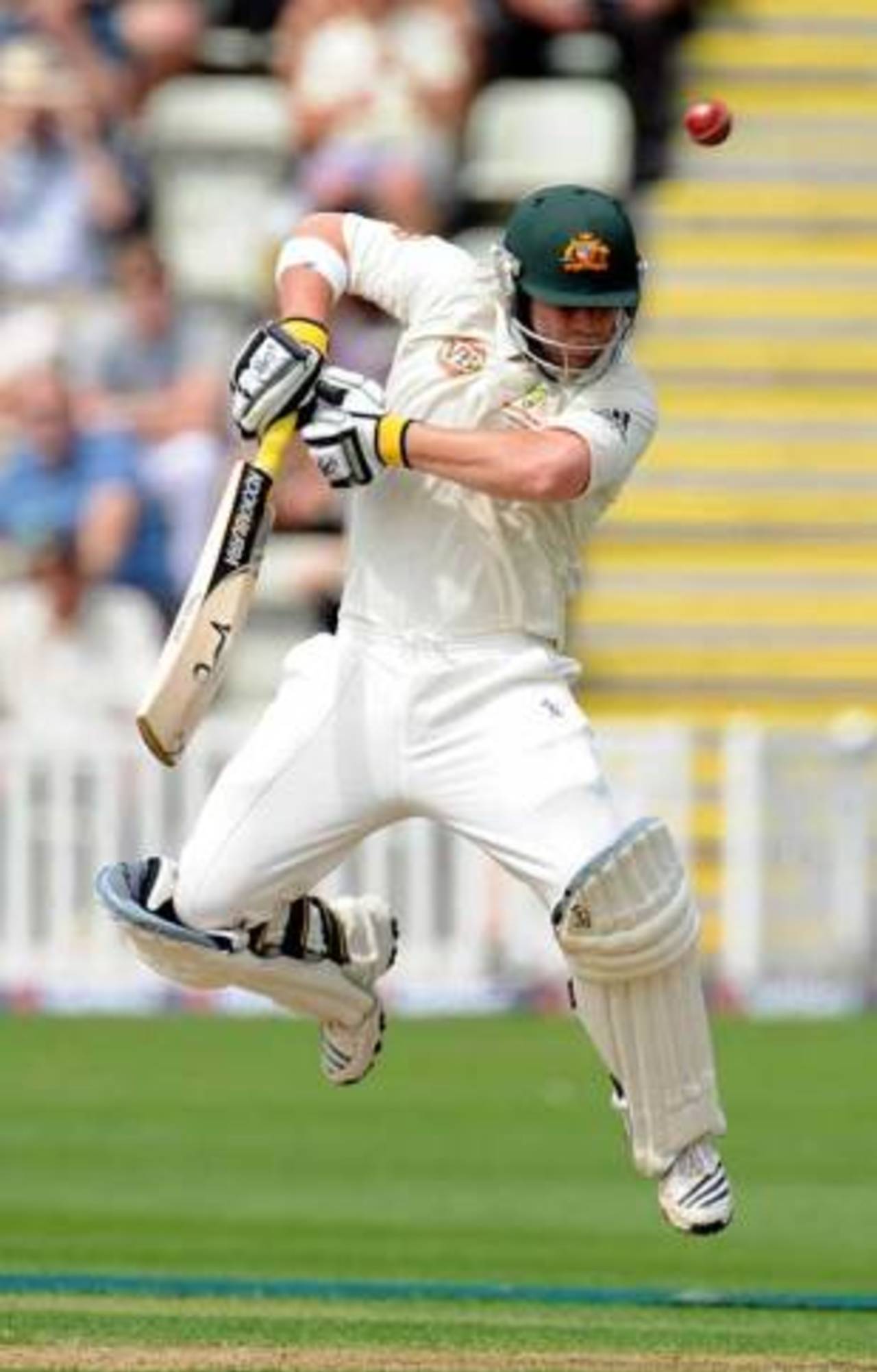 Phillip Hughes fends off into the gully, England Lions v Australians, New Road, July 1, 2009