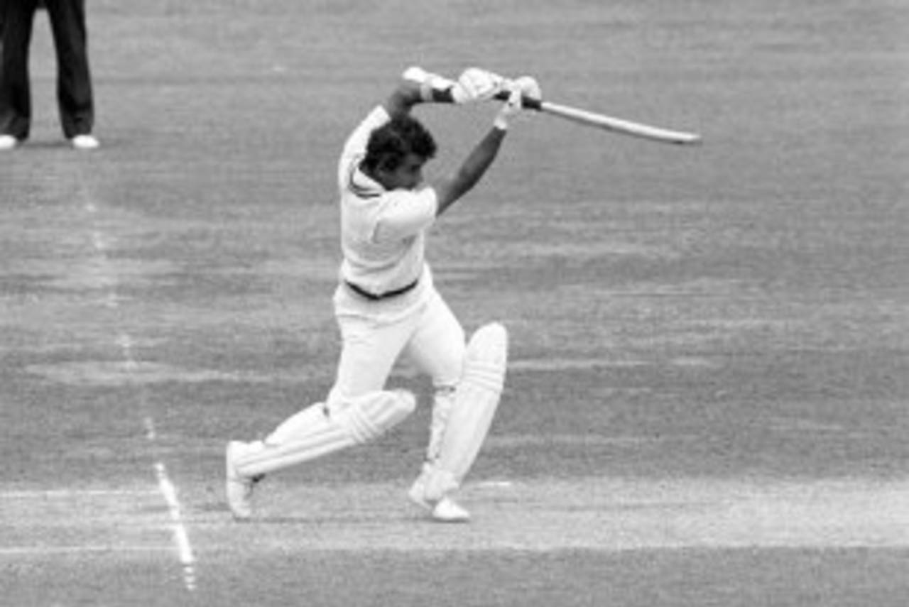 Sunil Gavaskar drives down the ground, England v India, 1st Test, Lord's, 3rd day, June 12, 1982
