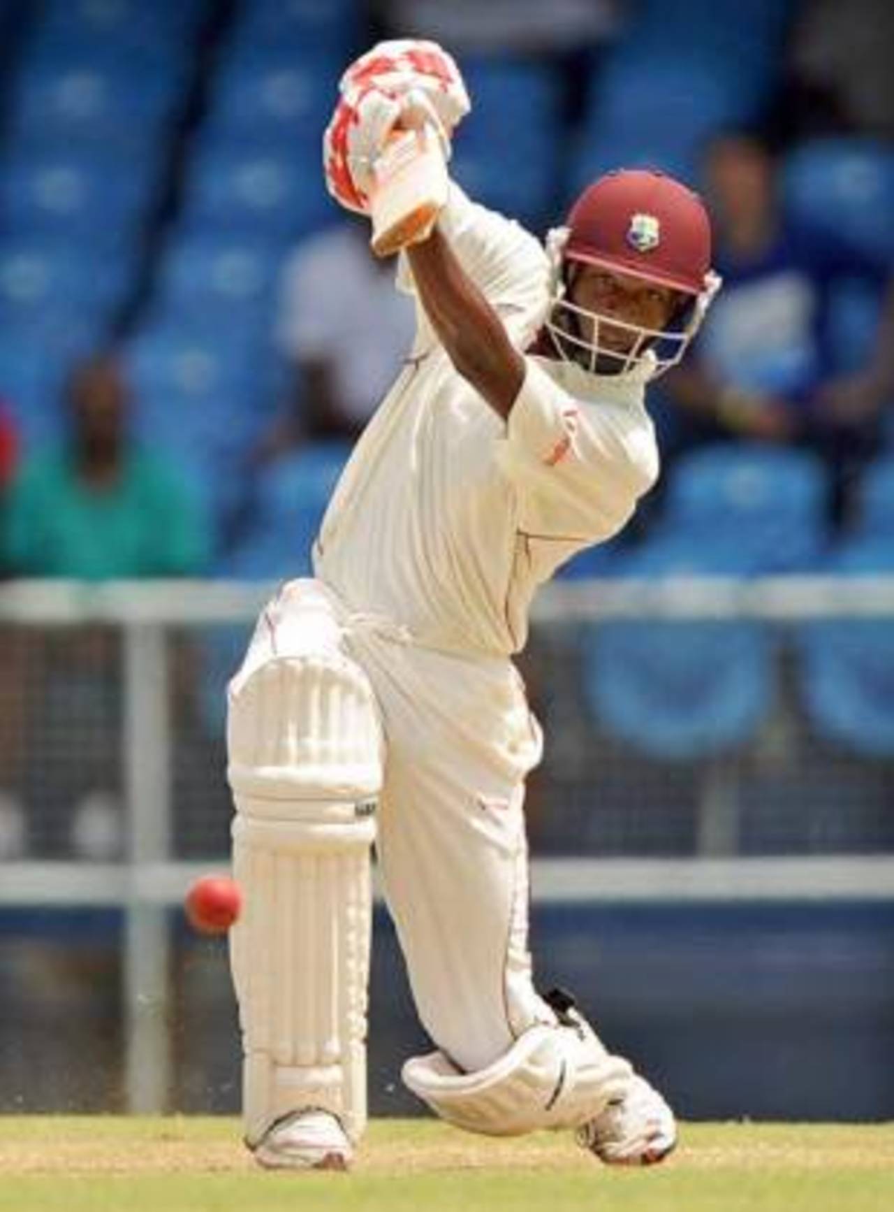 Omar Phillips connects well on a drive, West Indies v Bangladesh, 1st Test, Kingstown, 3rd day, July 11, 2009