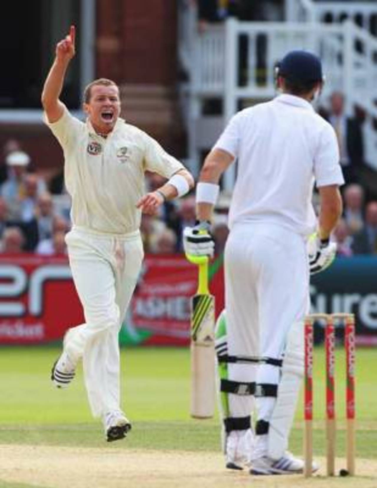Peter Siddle was rewarded with Kevin Pietersen's wicket, England v Australia, 2nd Test, Lord's, 3rd day, July 18, 2009