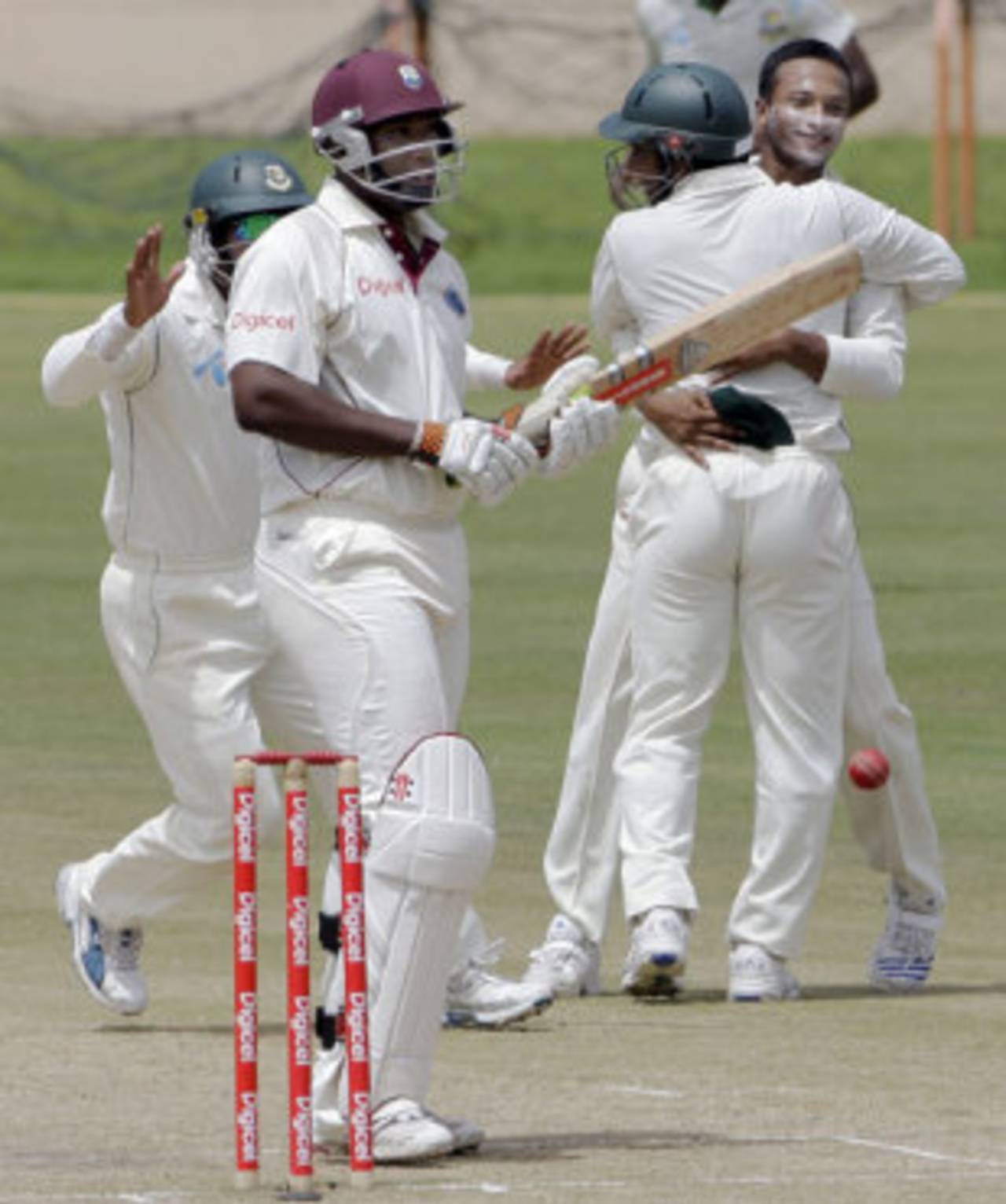 Ryan Hinds is dismissed for 2, West Indies v Bangladesh, 2nd Test, Grenada, 3rd day, July 19, 2009 