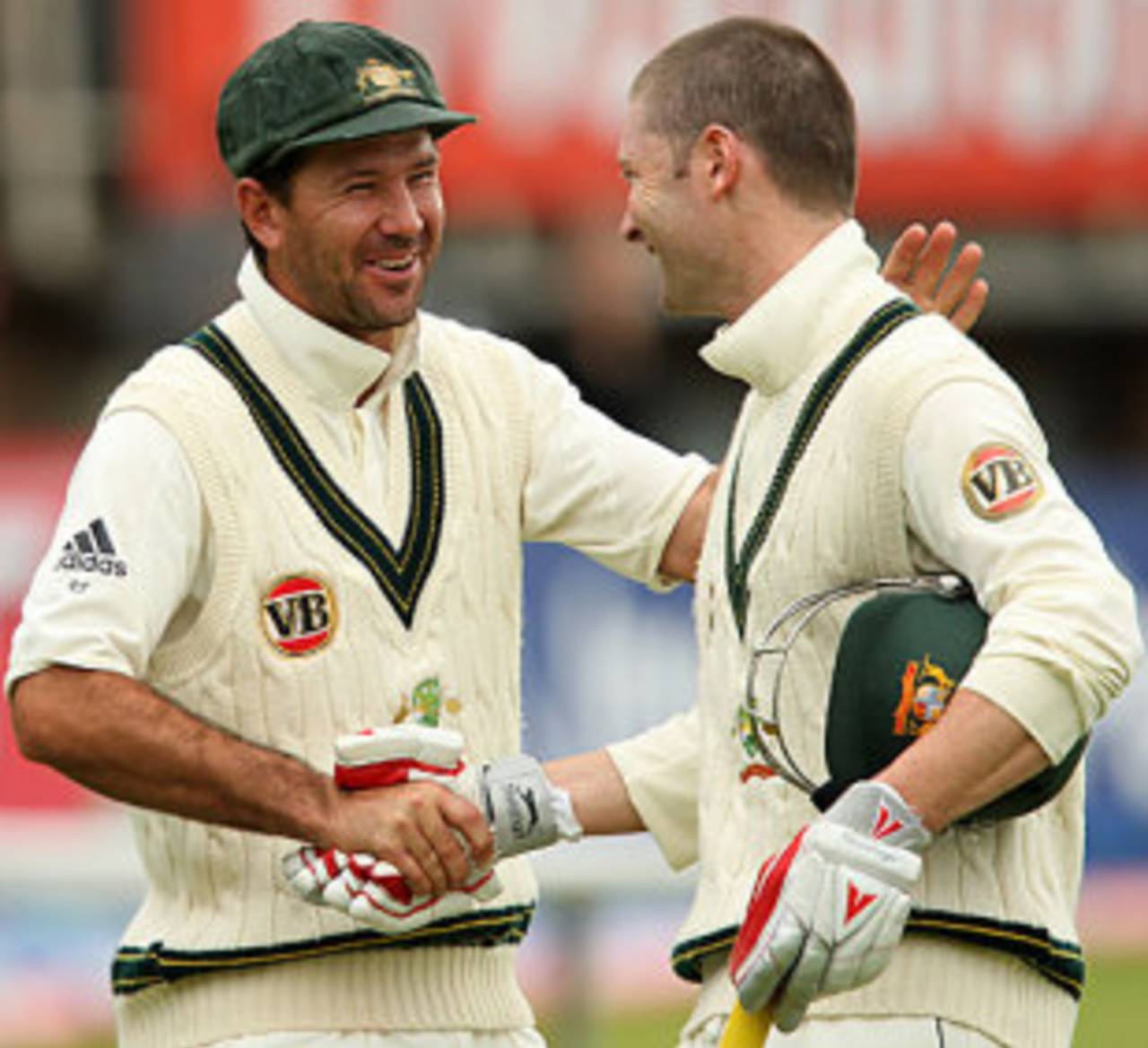 Ricky Ponting congratulates Michael Clarke after the draw, England v Australia, 3rd Test, Edgbaston, 5th day, August 3, 2009