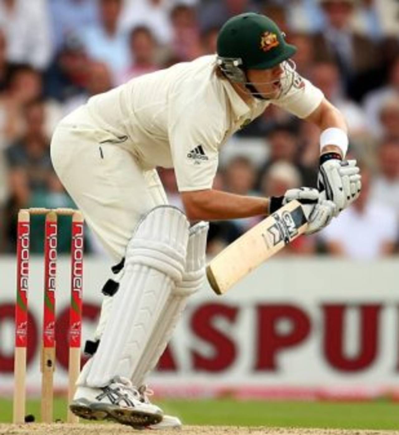 Shane Watson gets hit by Steve Harmison, England v Australia, 4th Test, Headingley, 1st day, August 7, 2009