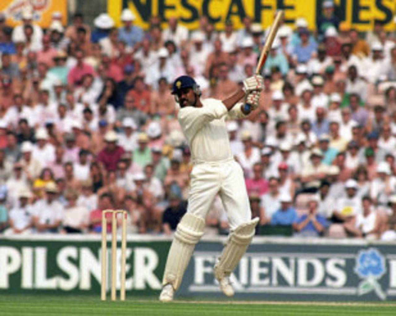 Kapil Dev plays the cut, England v India, 3rd Test, The Oval,  August 24, 1990